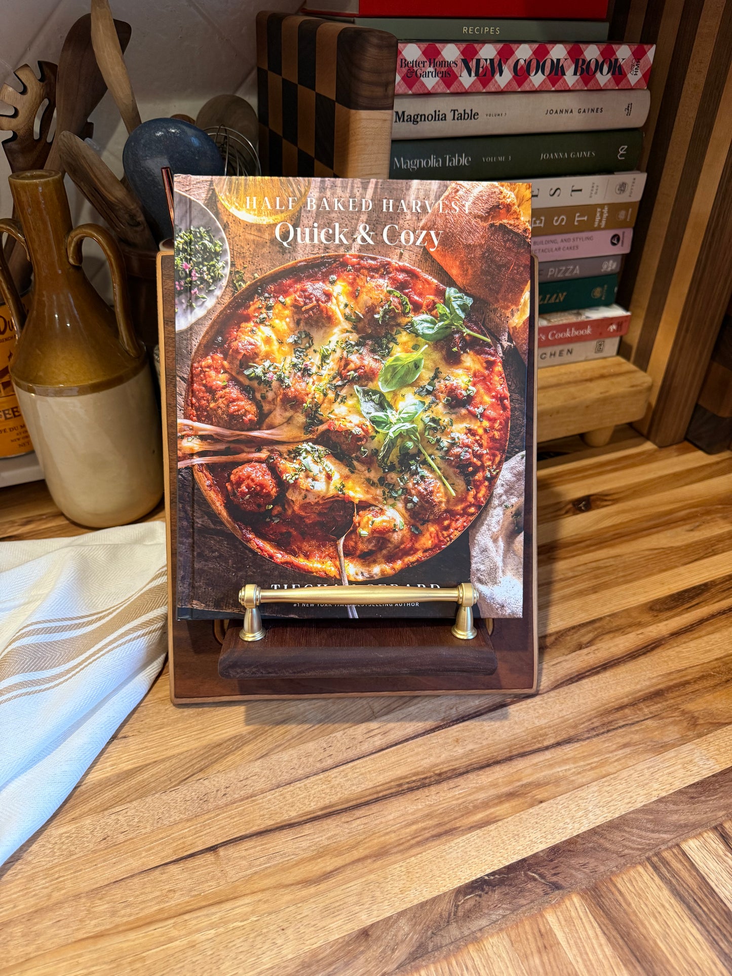 Walnut Veneer Cookbook Holder