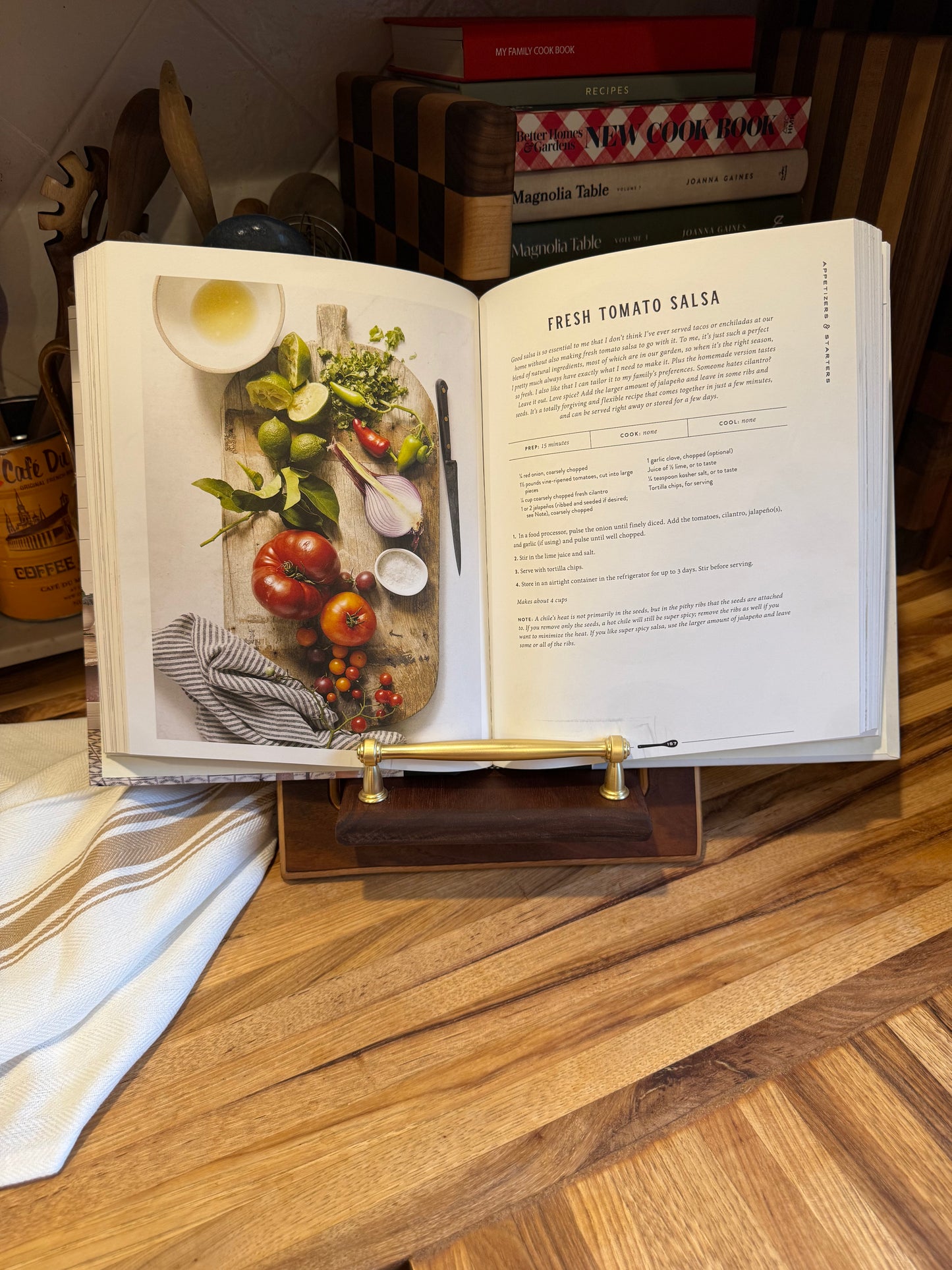 Walnut Veneer Cookbook Holder