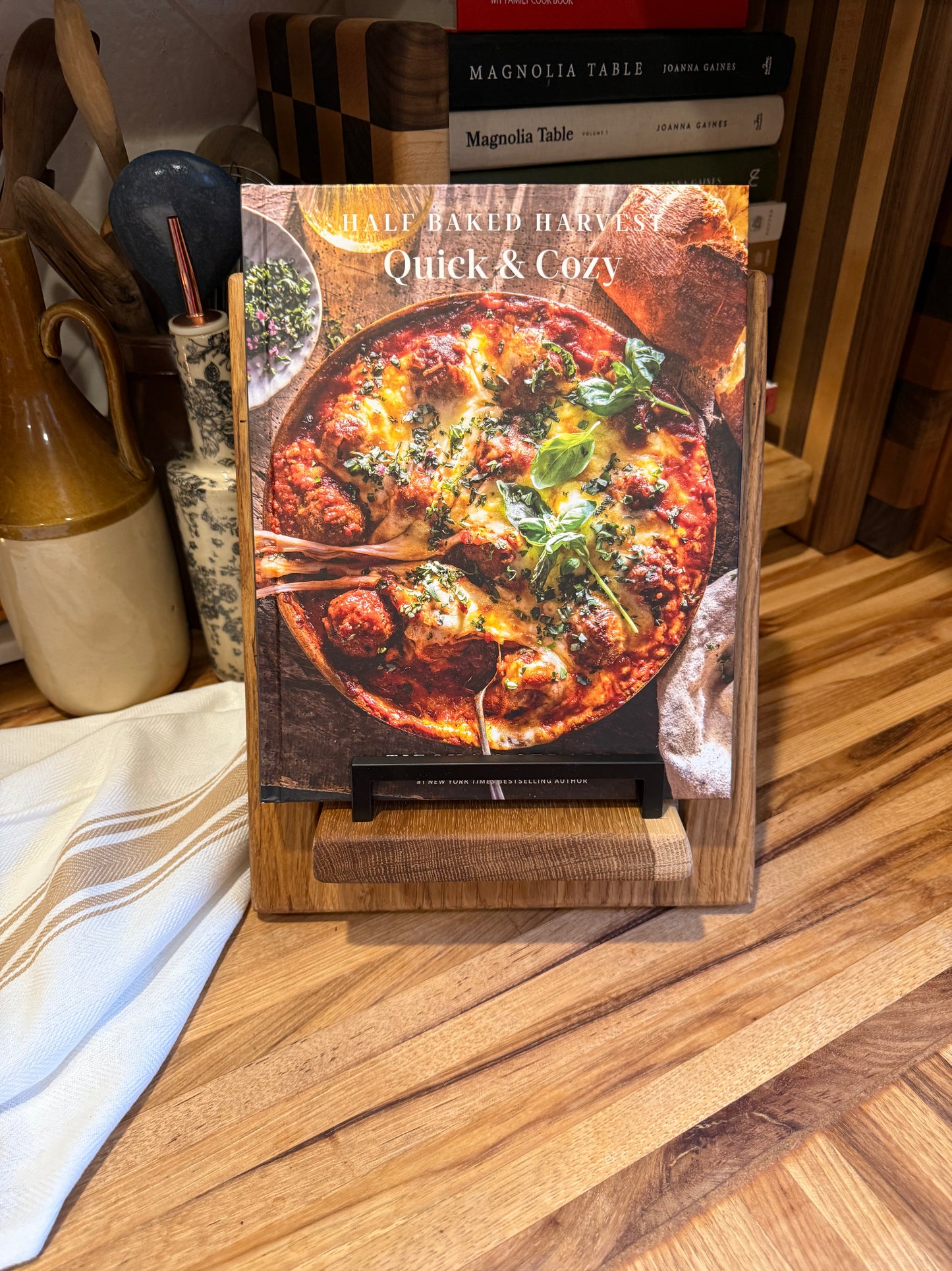 Rustic White Oak Cookbook Holder