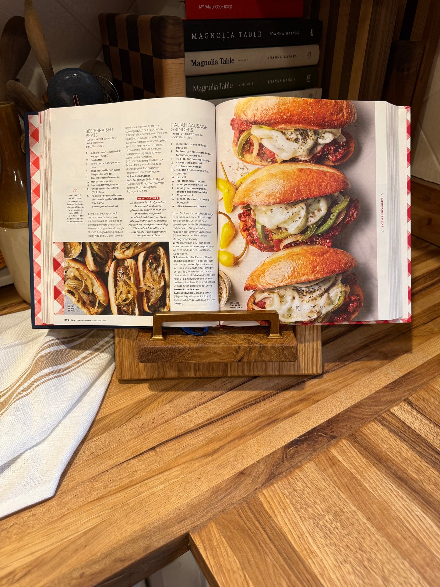 Rustic White Oak Cookbook Holder