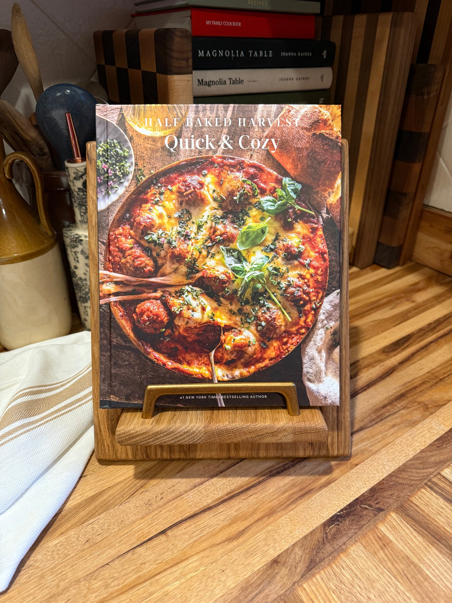 Rustic White Oak Cookbook Holder