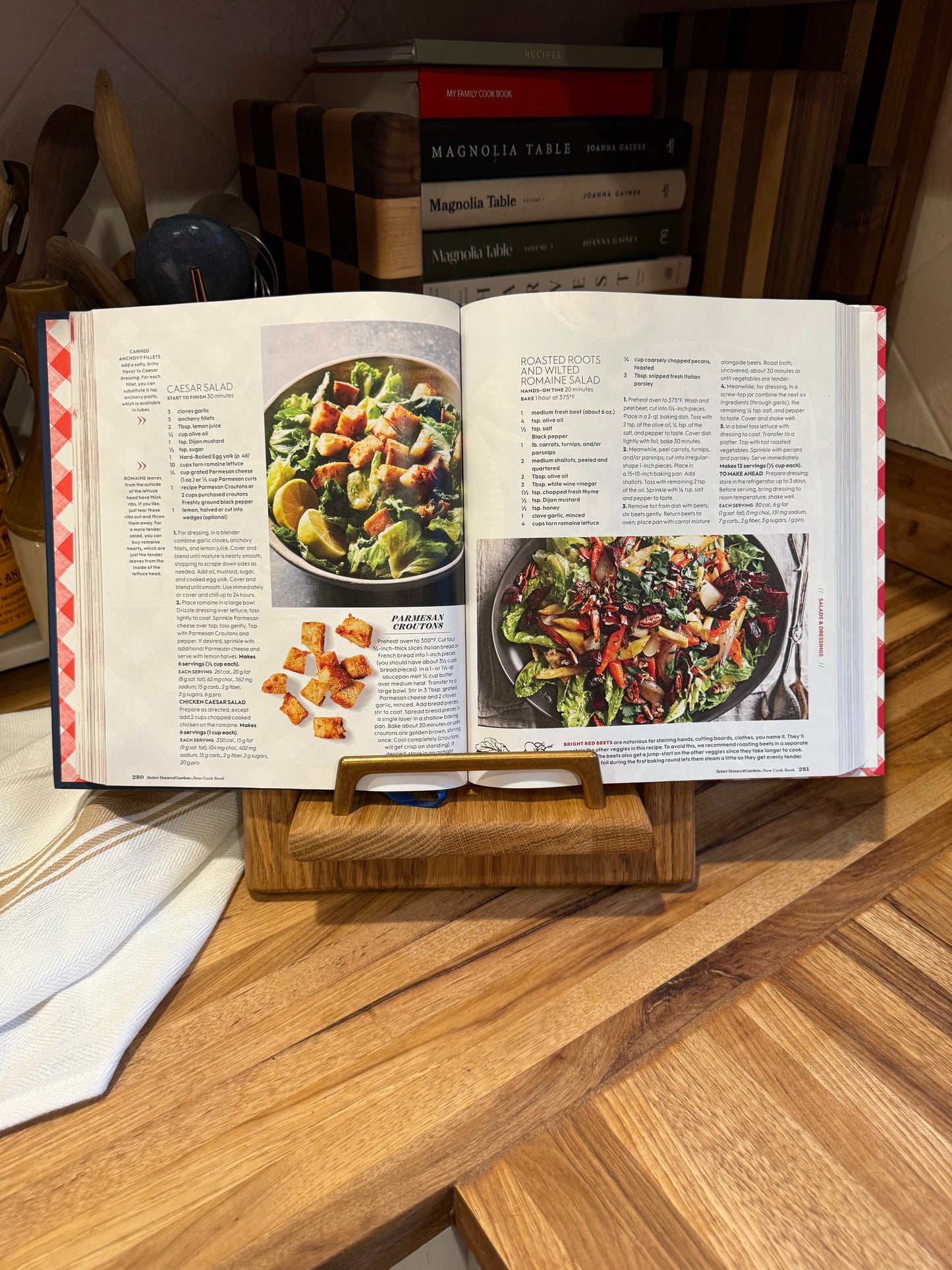 Rustic White Oak Cookbook Holder