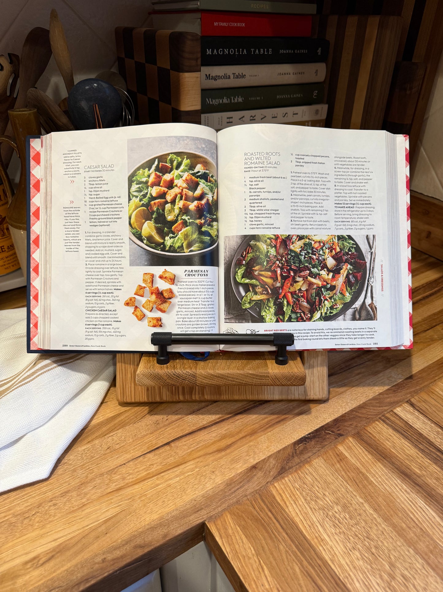Paneled White Oak Cookbook Holder