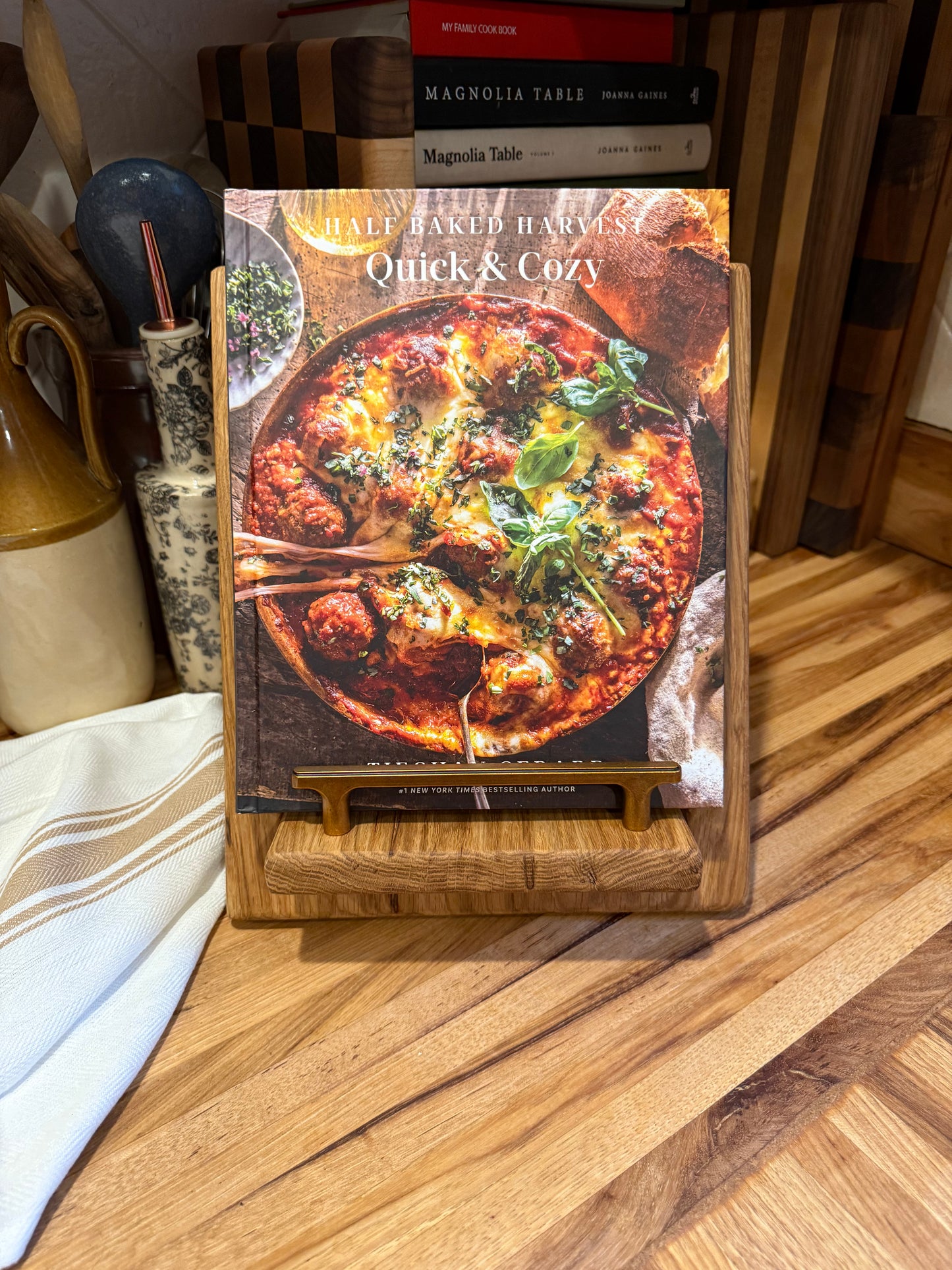 Rustic White Oak Cookbook Holder