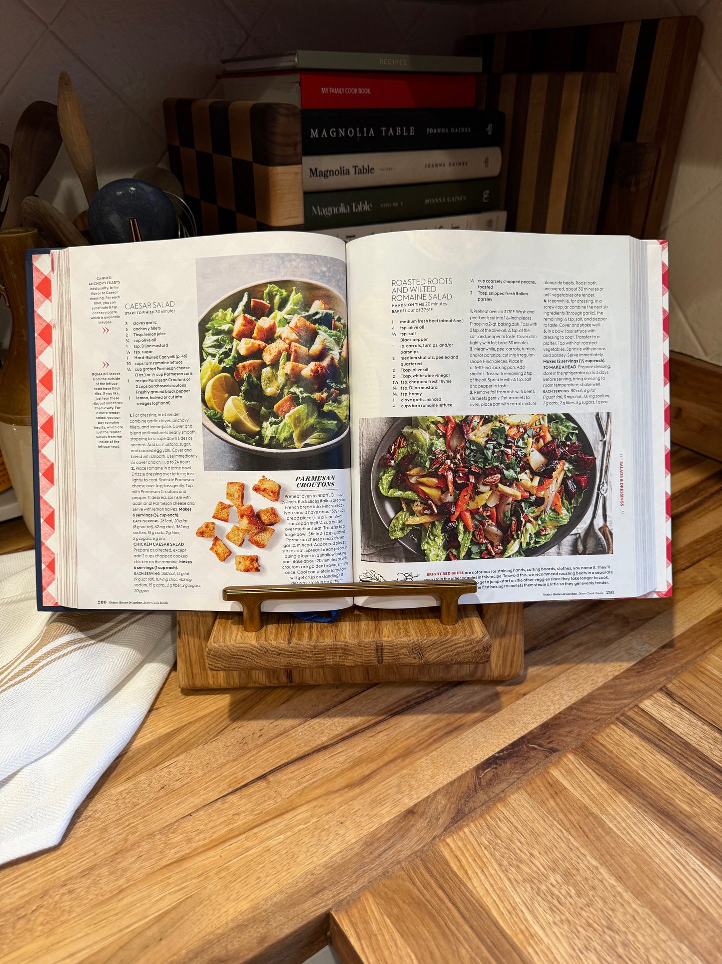 Rustic White Oak Cookbook Holder