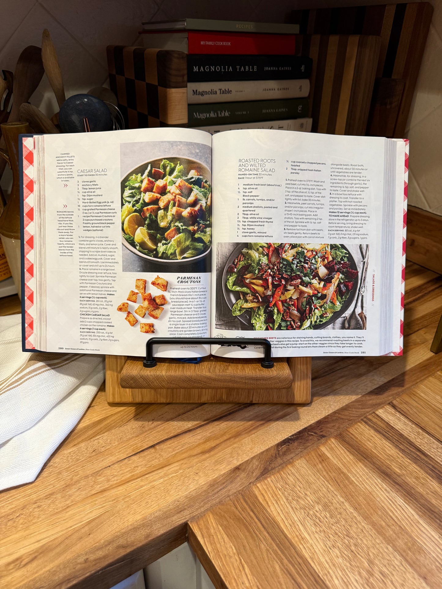 Paneled White Oak Cookbook Holder