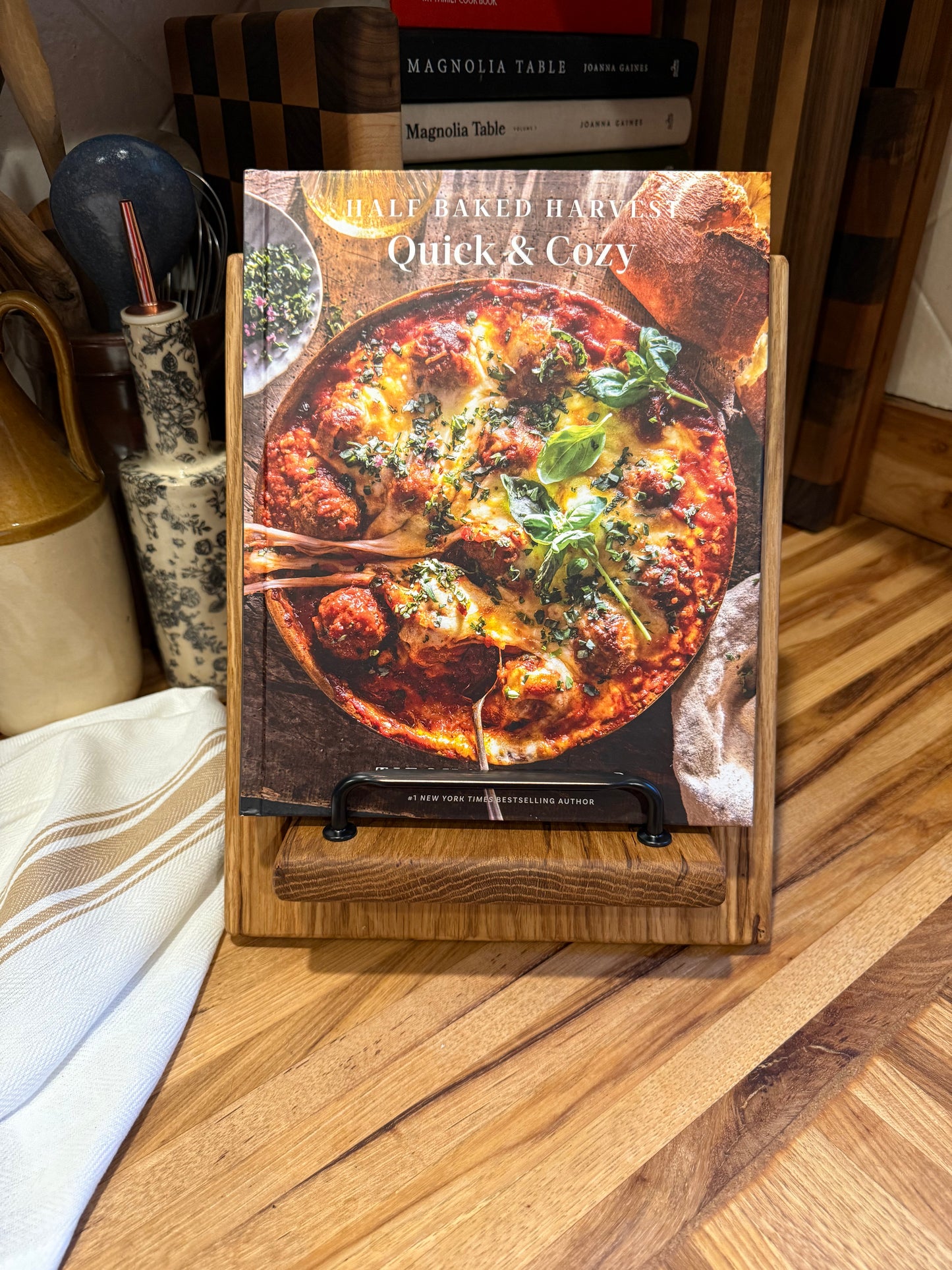 Rustic White Oak Cookbook Holder
