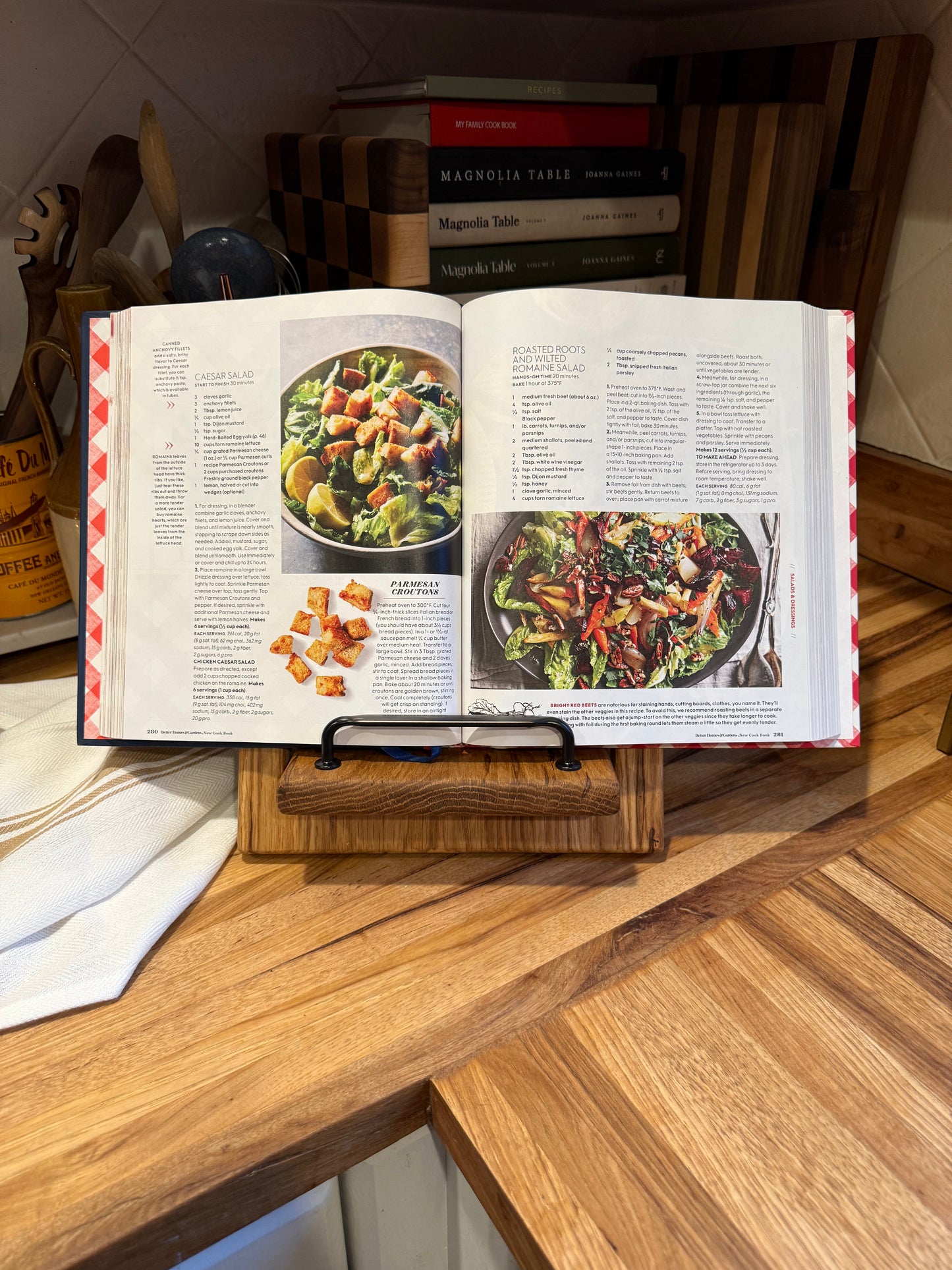 Rustic White Oak Cookbook Holder
