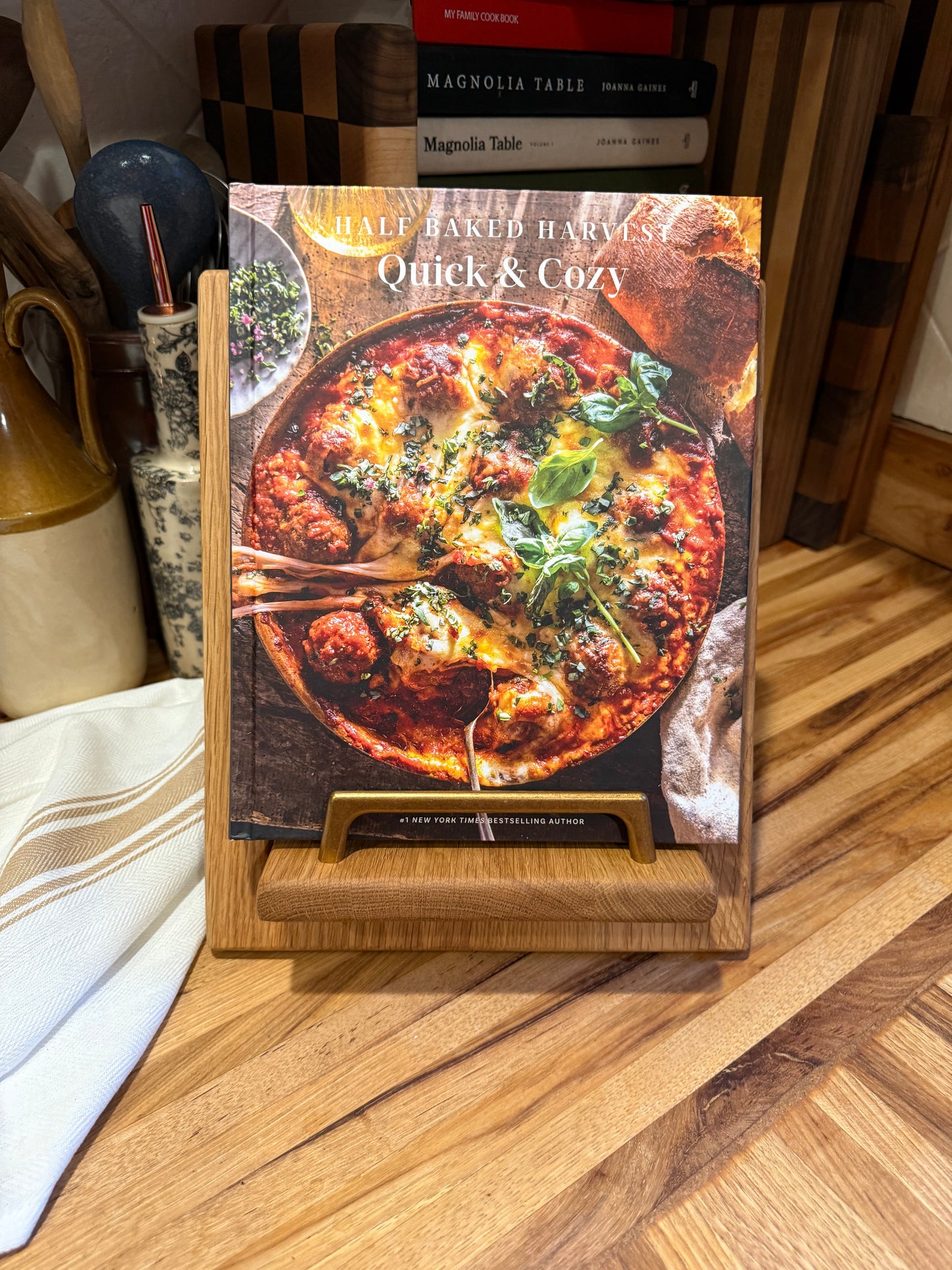 Paneled White Oak Cookbook Holder