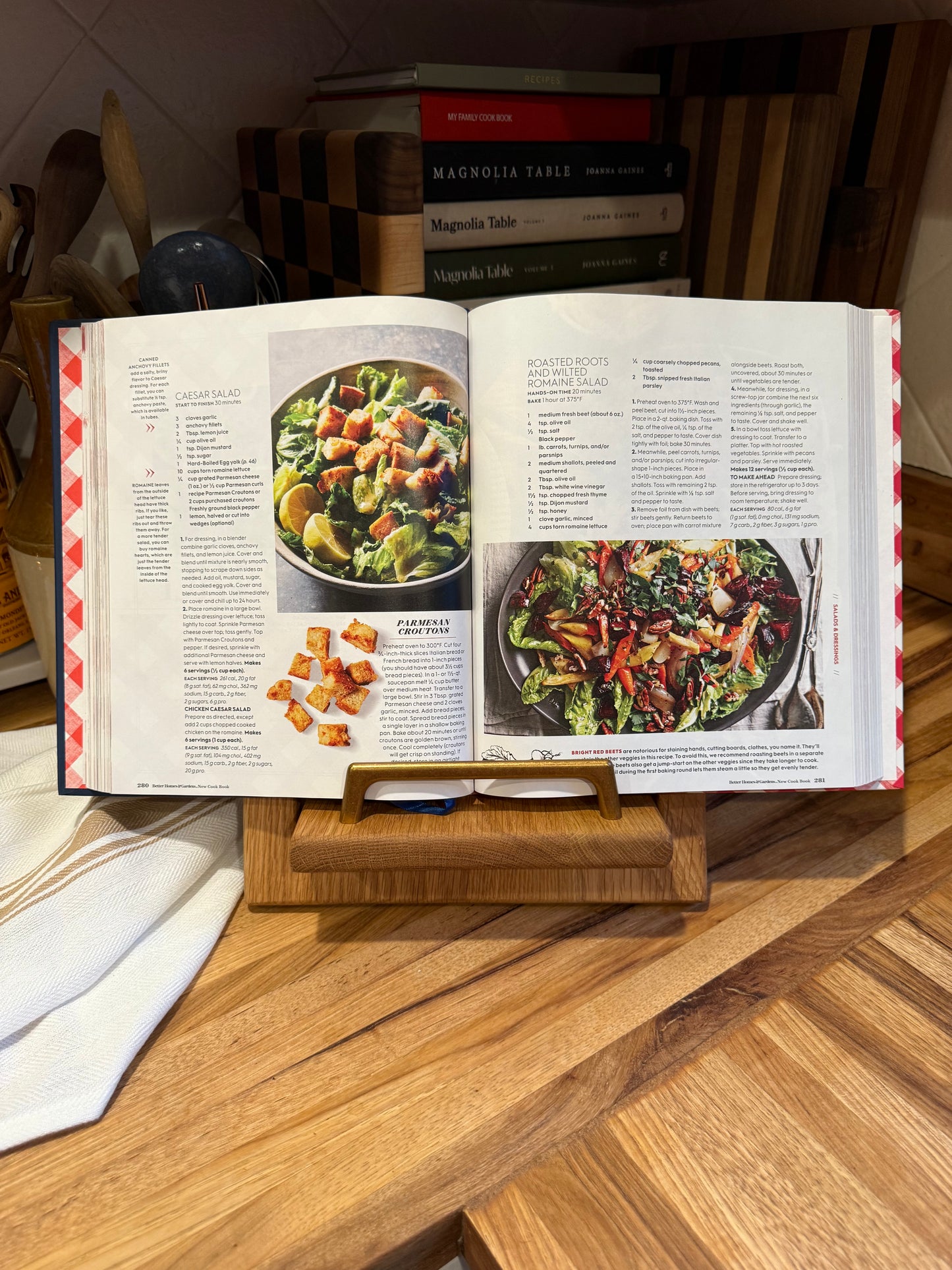 Paneled White Oak Cookbook Holder