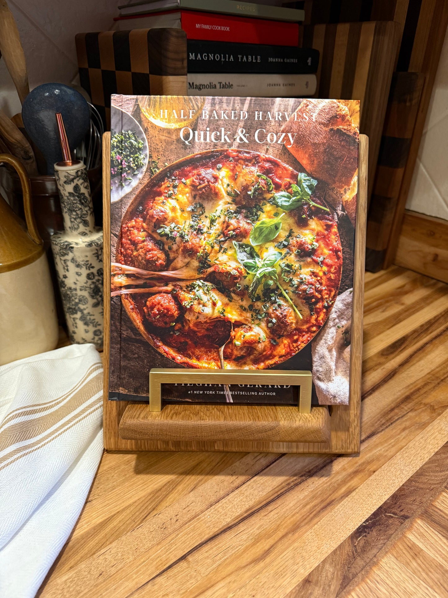 Paneled White Oak Cookbook Holder