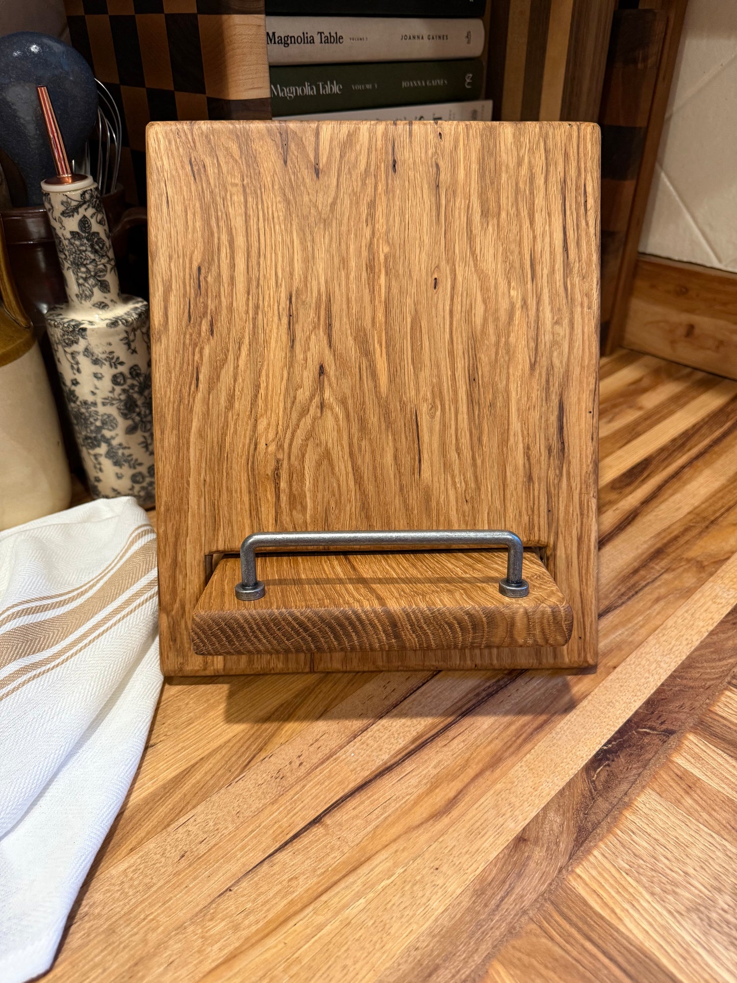 Rustic White Oak Cookbook Holder