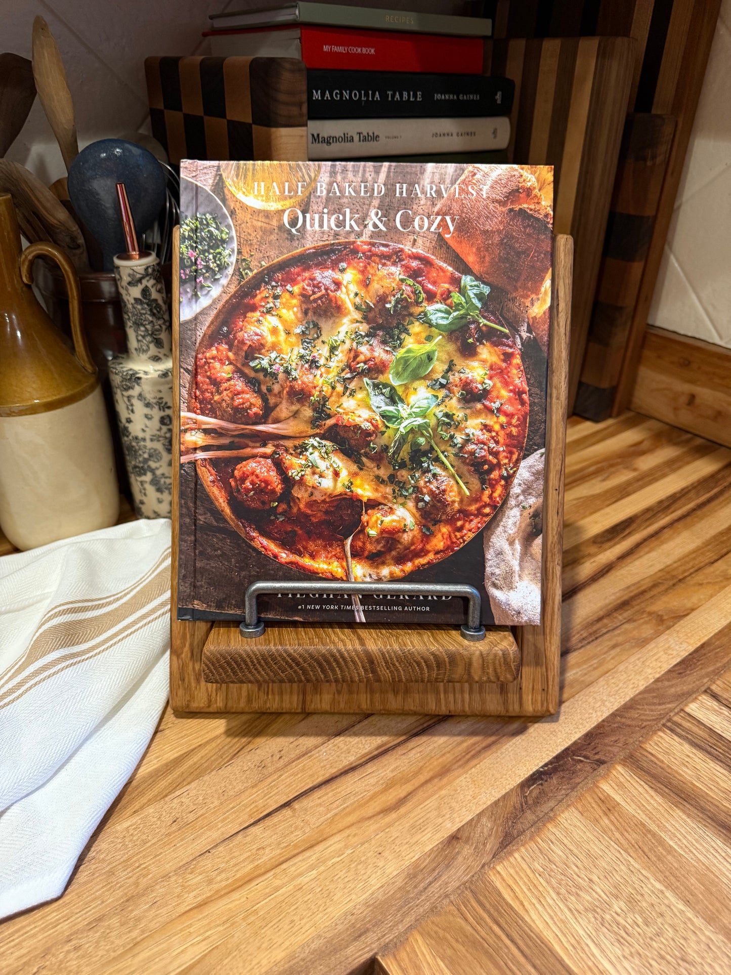 Rustic White Oak Cookbook Holder