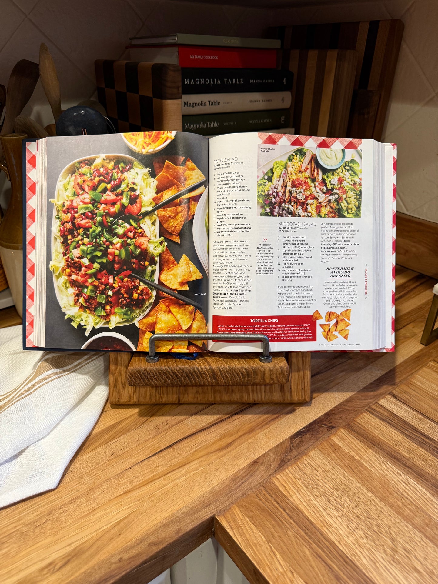 Rustic White Oak Cookbook Holder