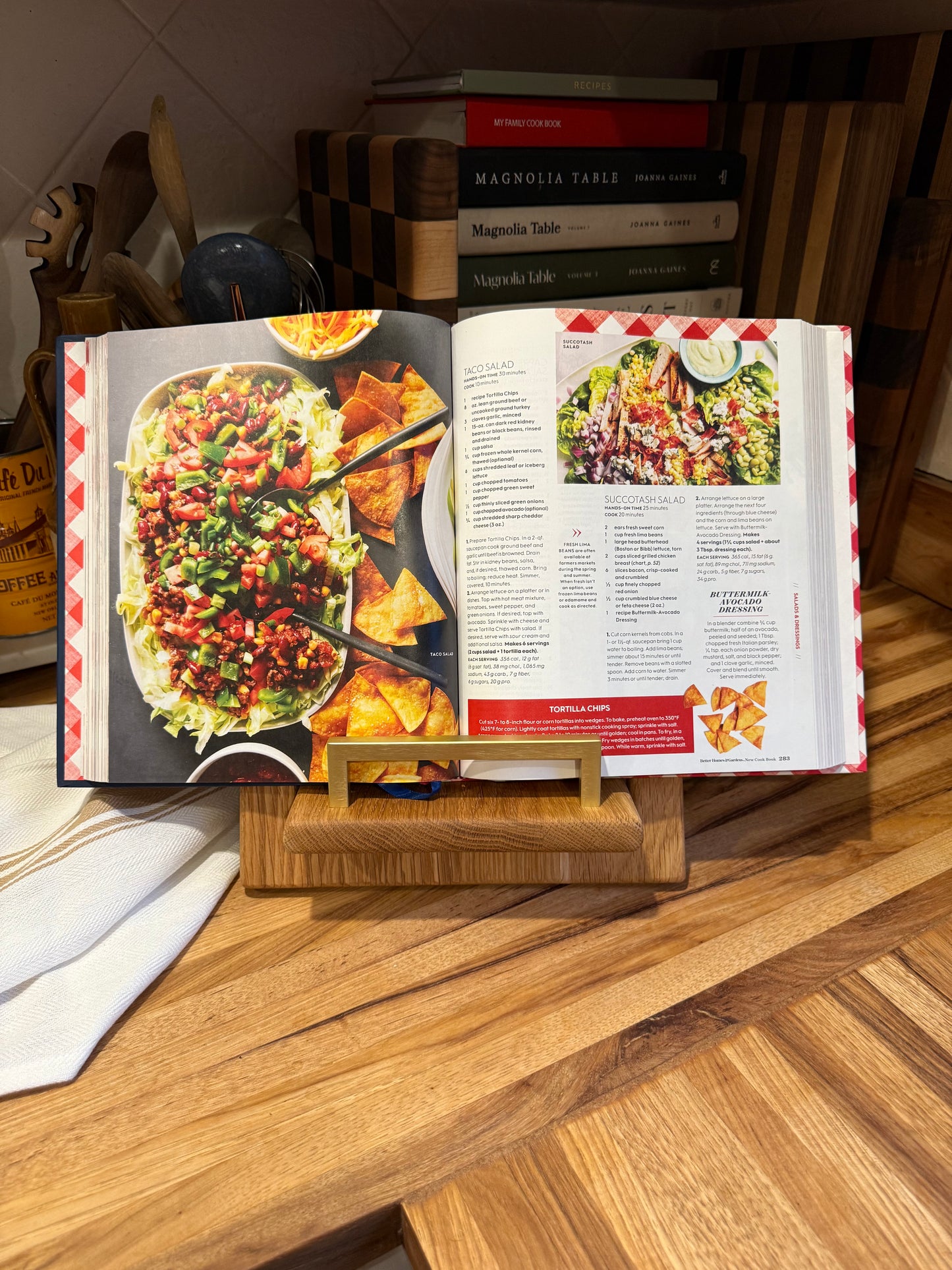 Paneled White Oak Cookbook Holder