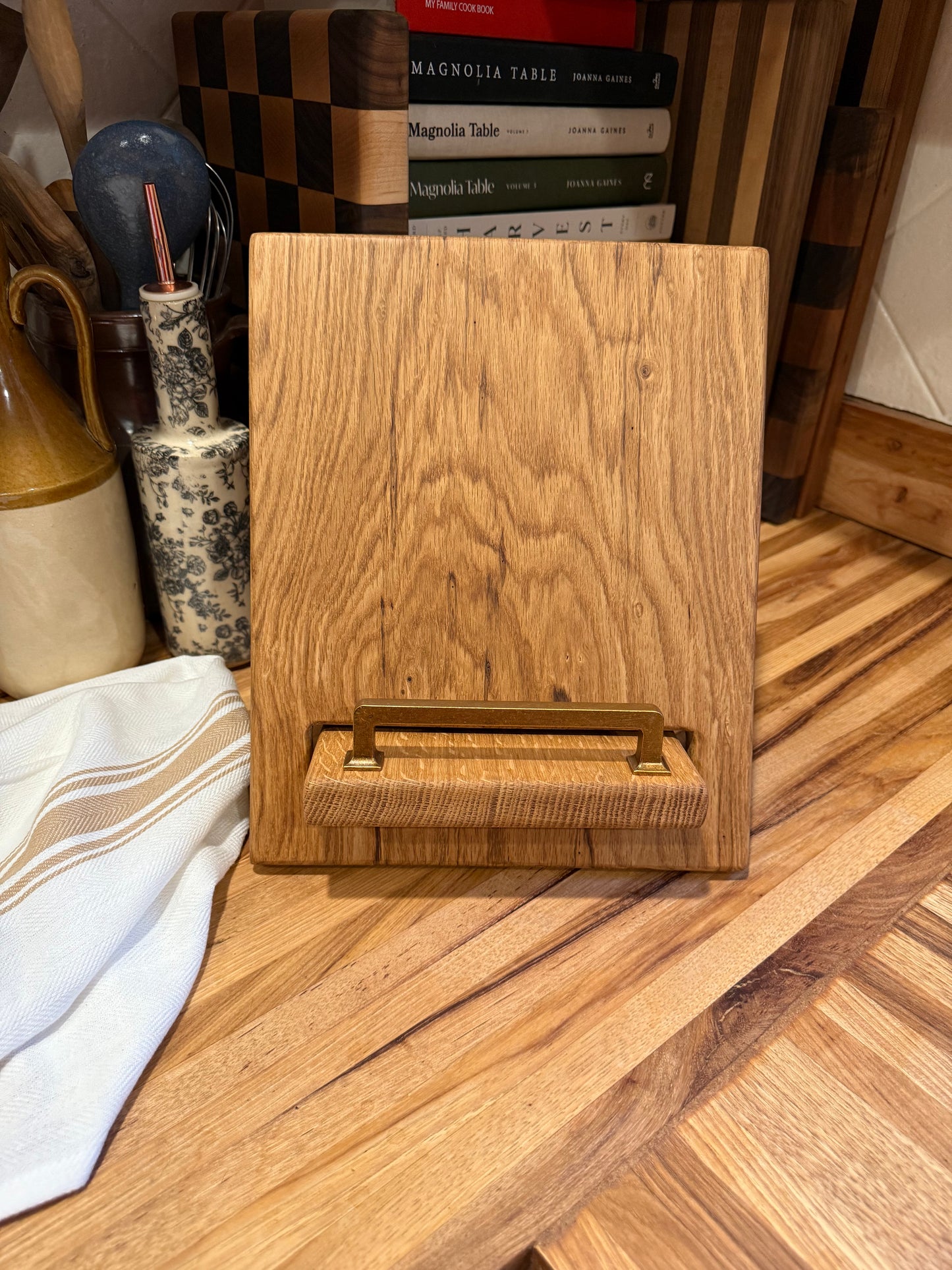 Rustic White Oak Cookbook Holder