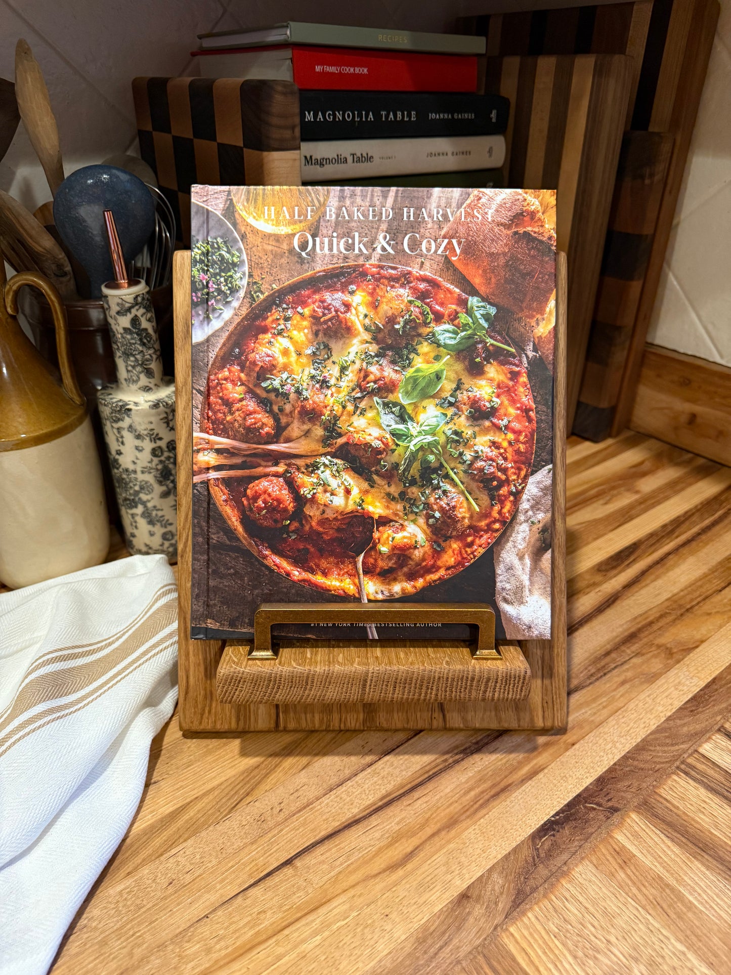 Rustic White Oak Cookbook Holder