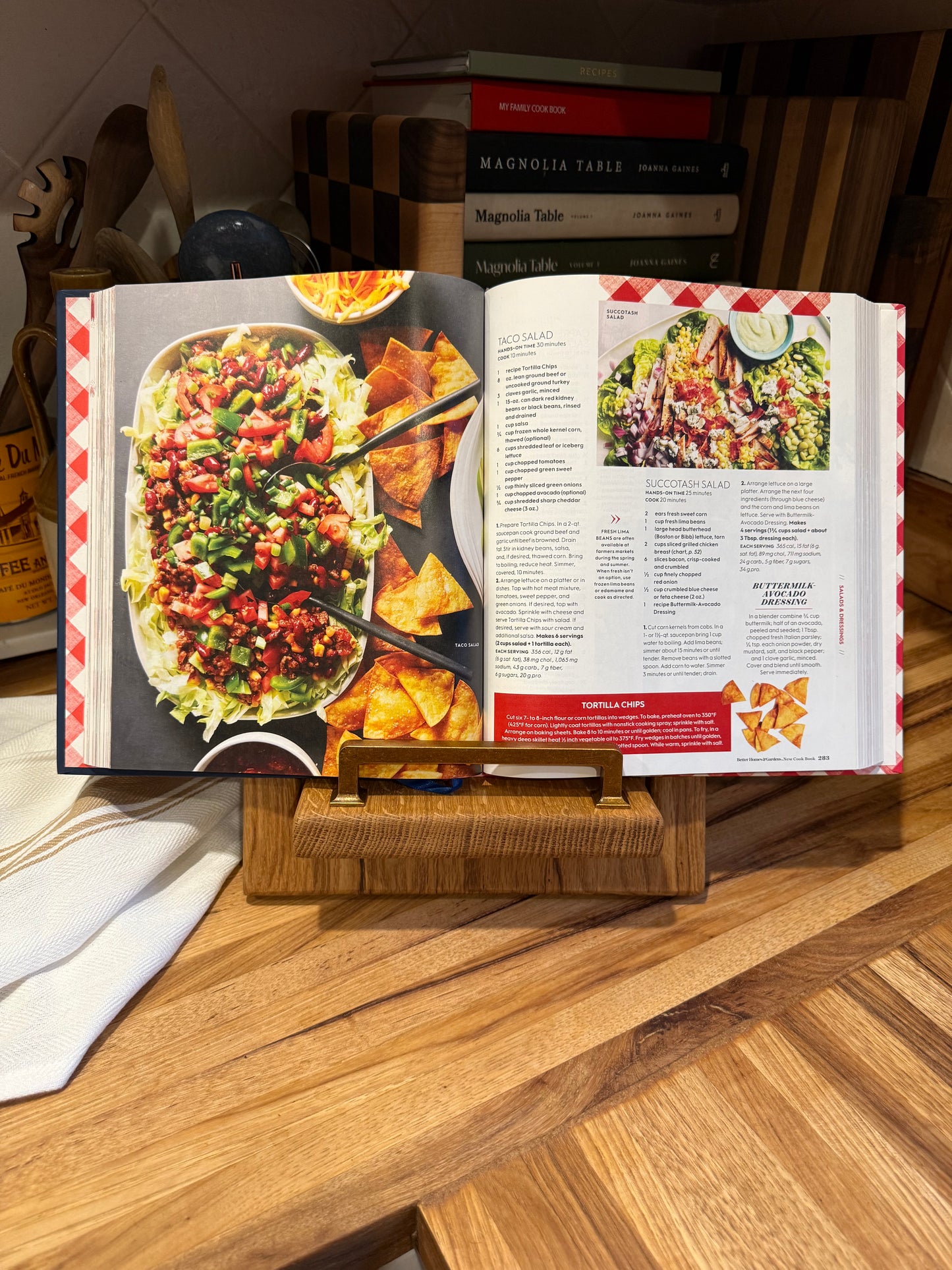 Rustic White Oak Cookbook Holder