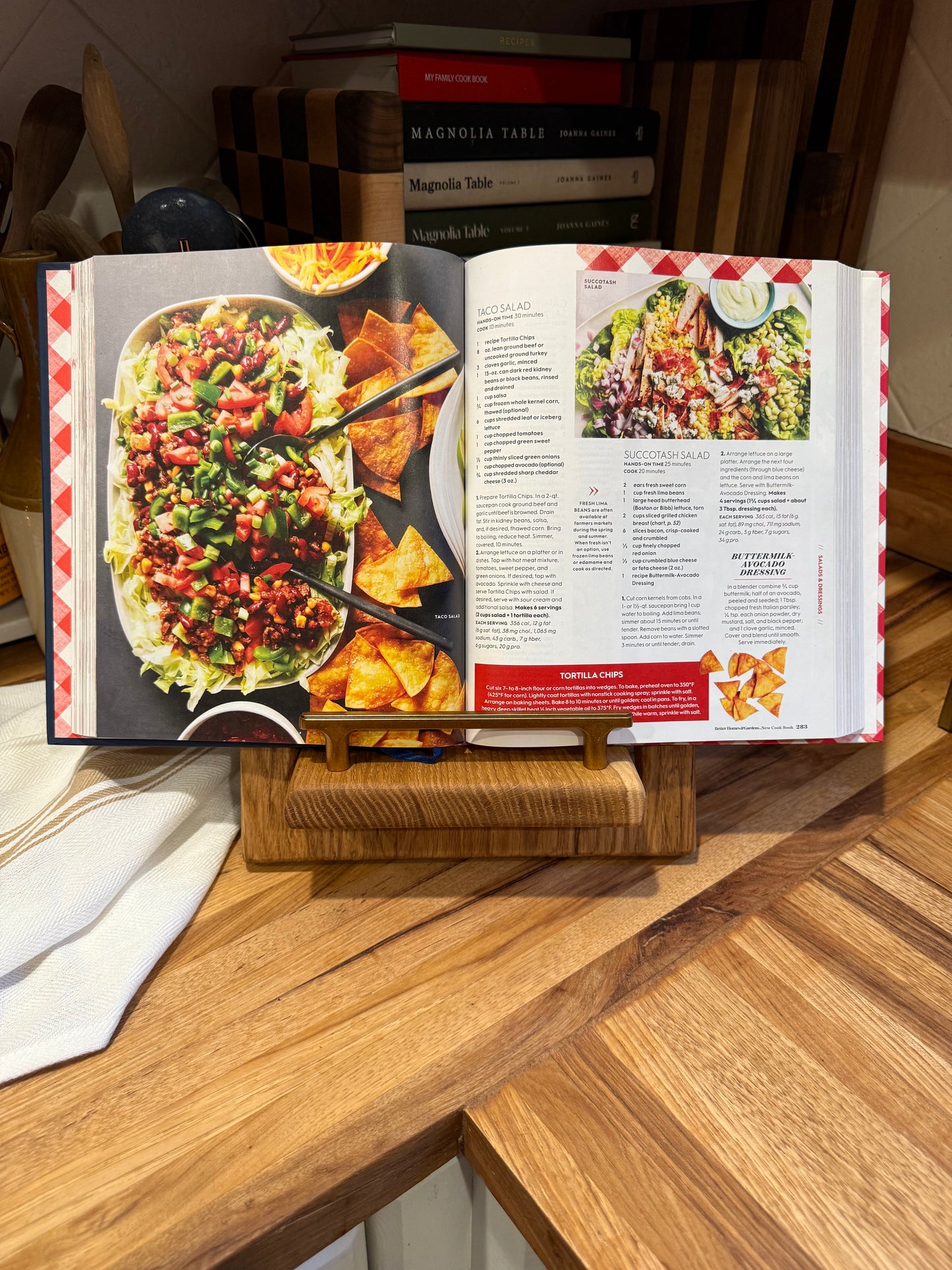Rustic White Oak Cookbook Holder