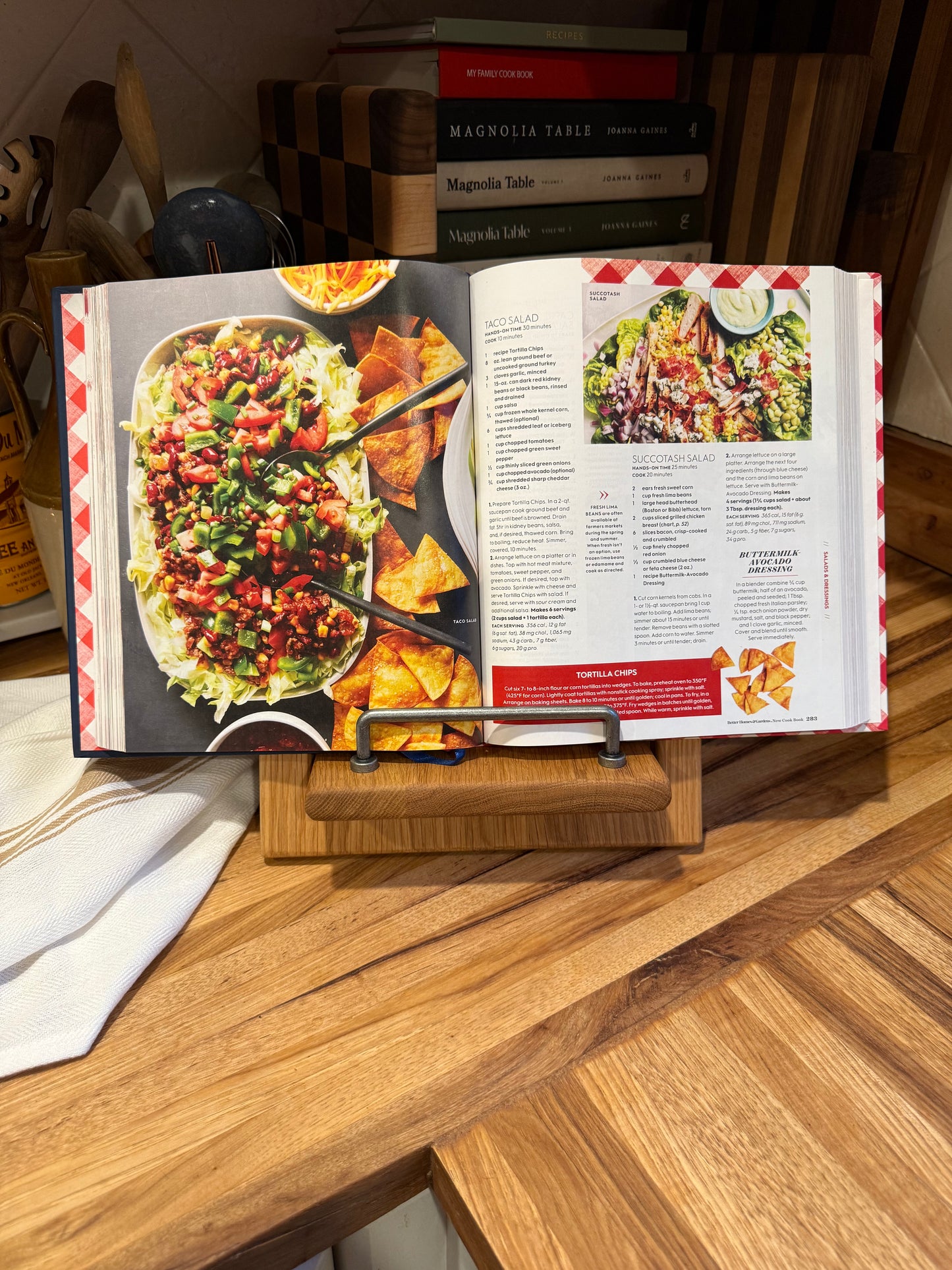 Paneled White Oak Cookbook Holder