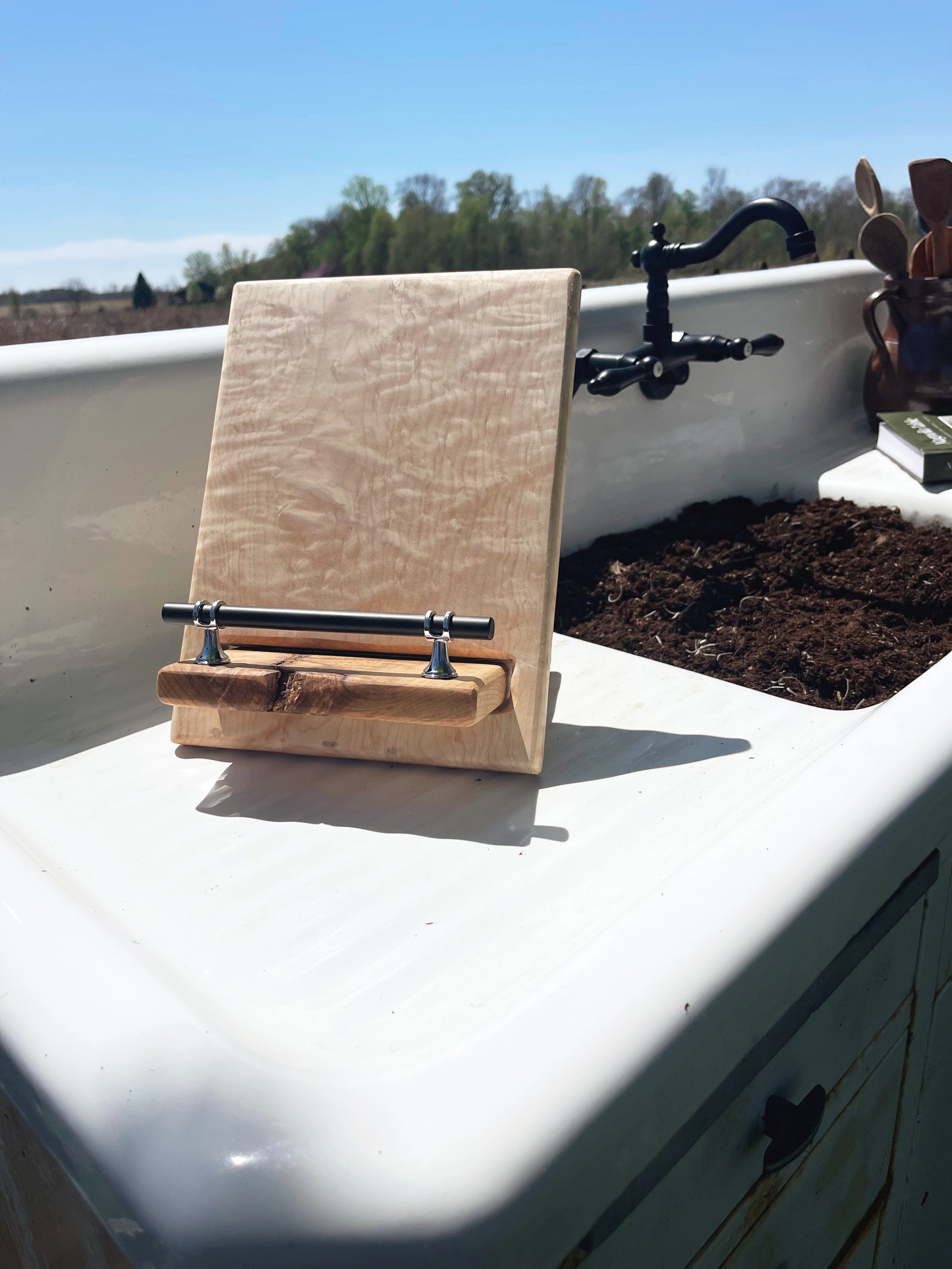 Cookbook Holder - Quilted Maple