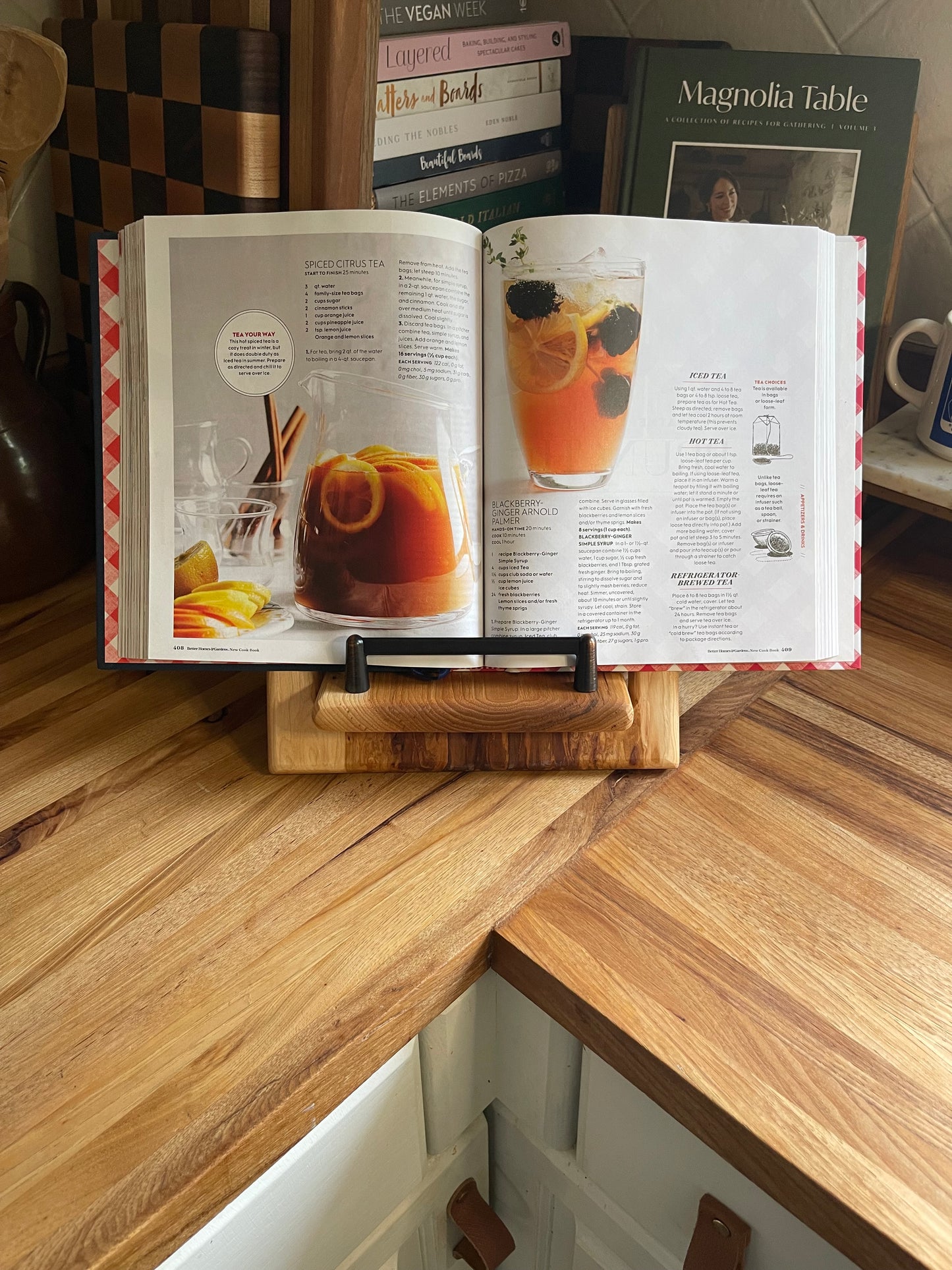 Rustic Hickory Cookbook Holder