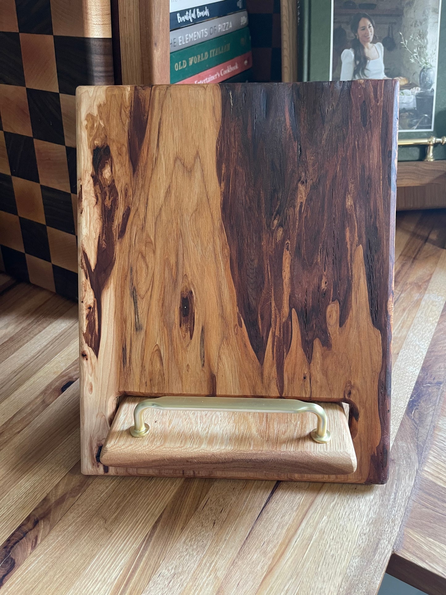 Rustic Hickory Cookbook Holder