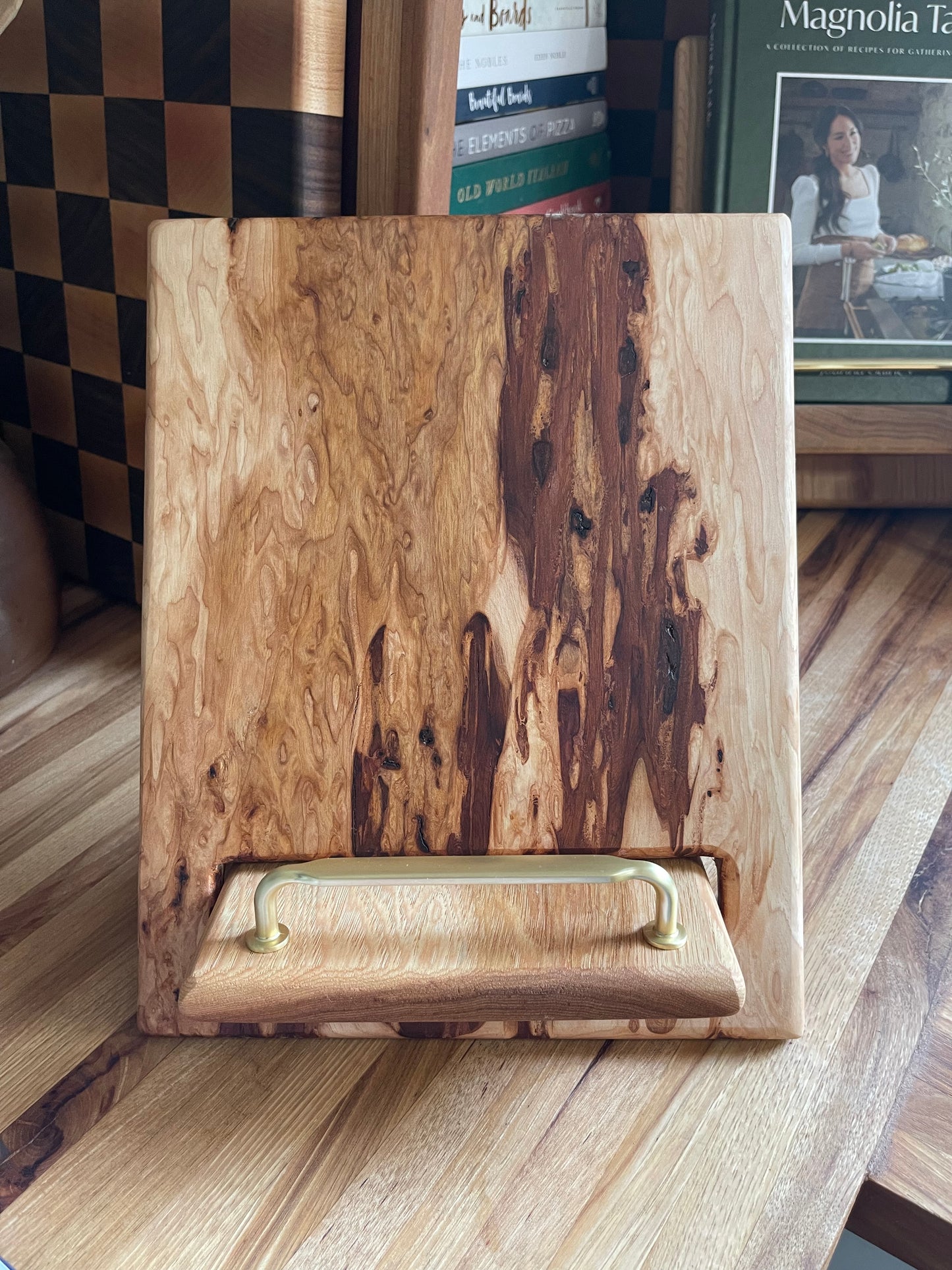 Rustic Hickory Cookbook Holder