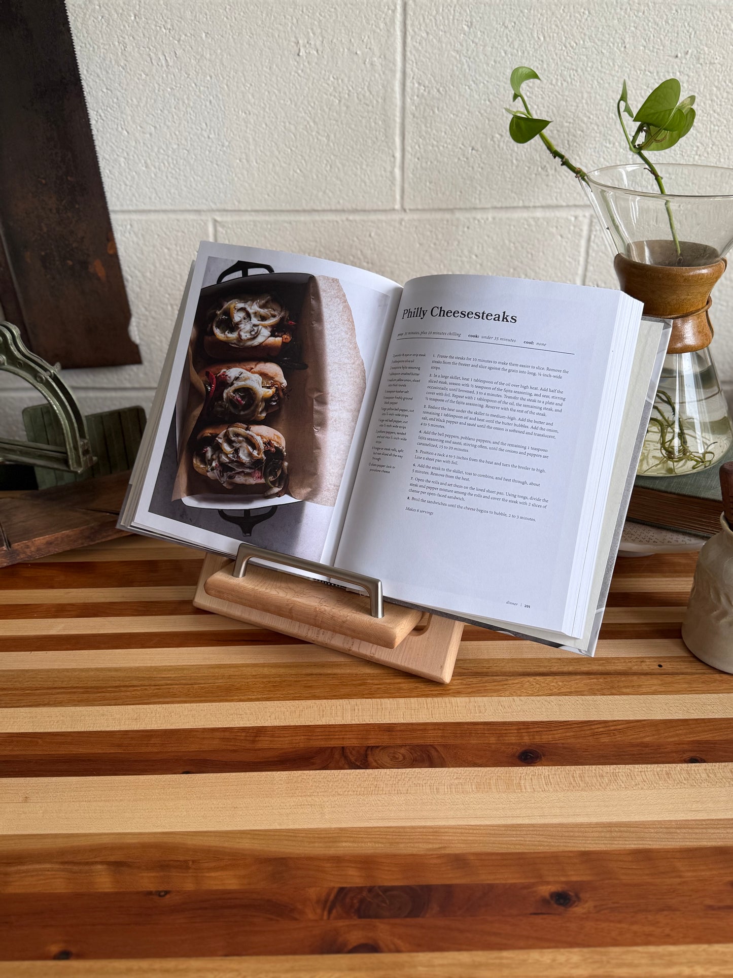 Cookbook Holder - Rustic Maple