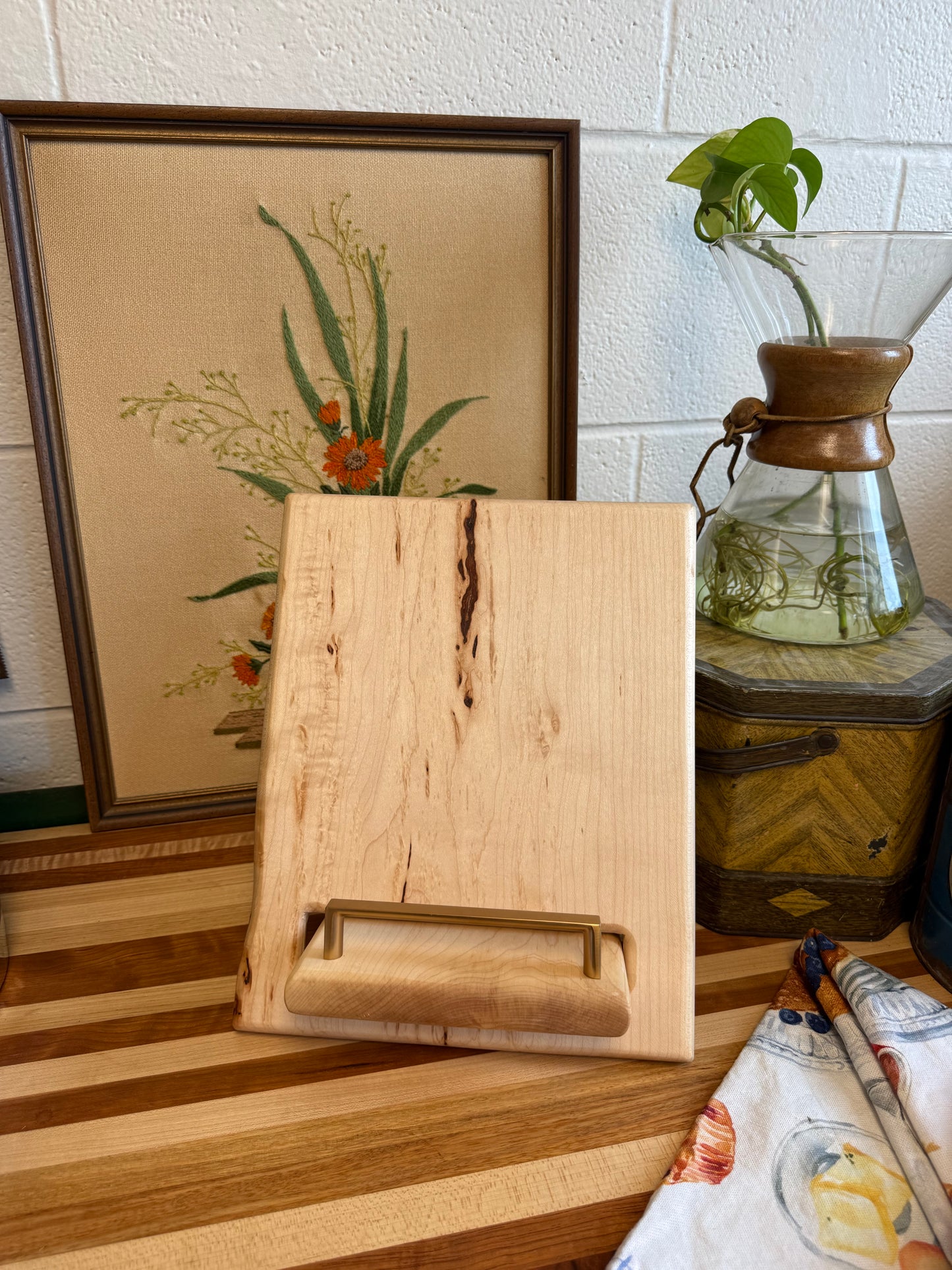 Cookbook Holder - Figured Maple