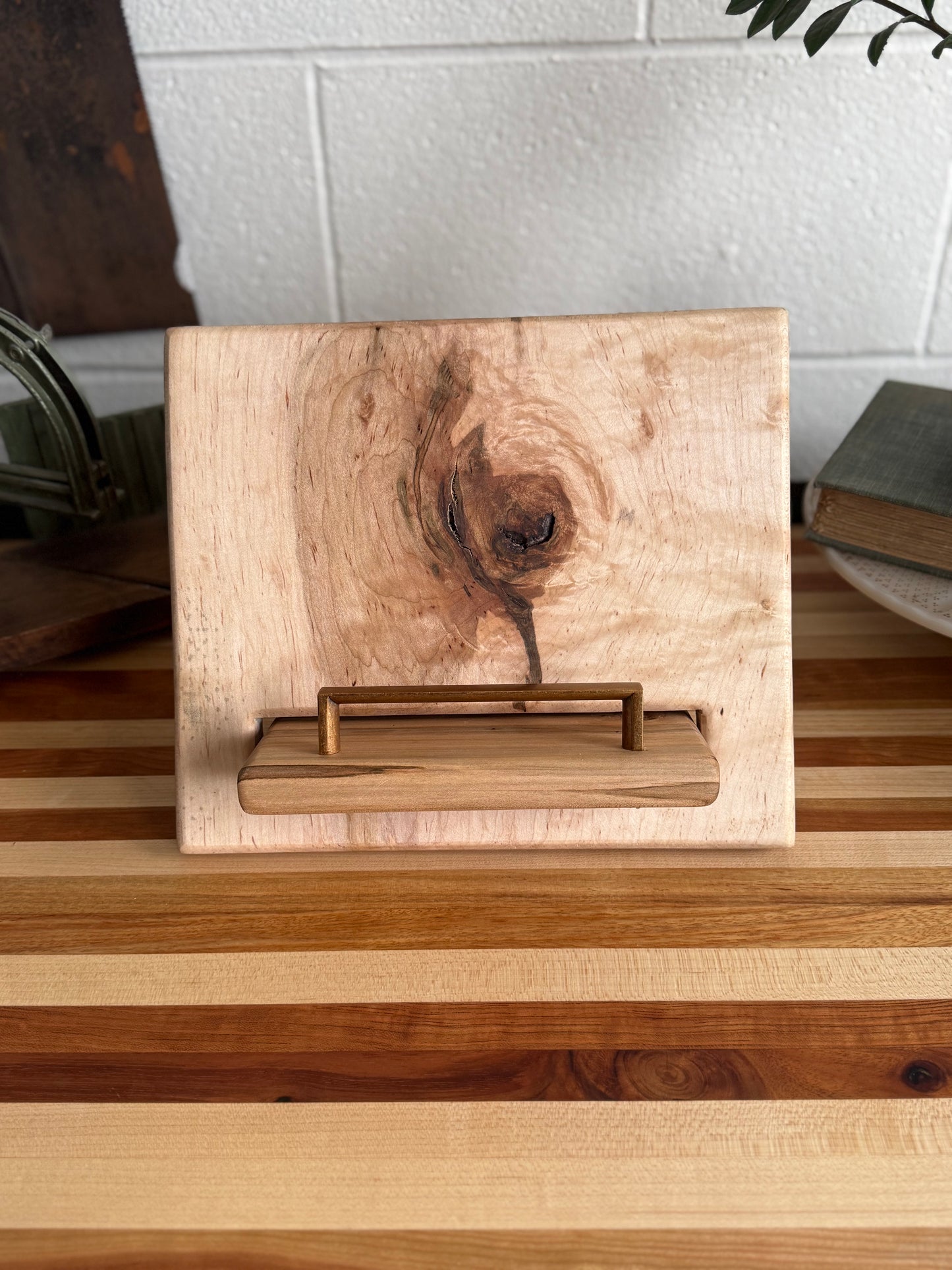 Cookbook Holder - Figured Maple