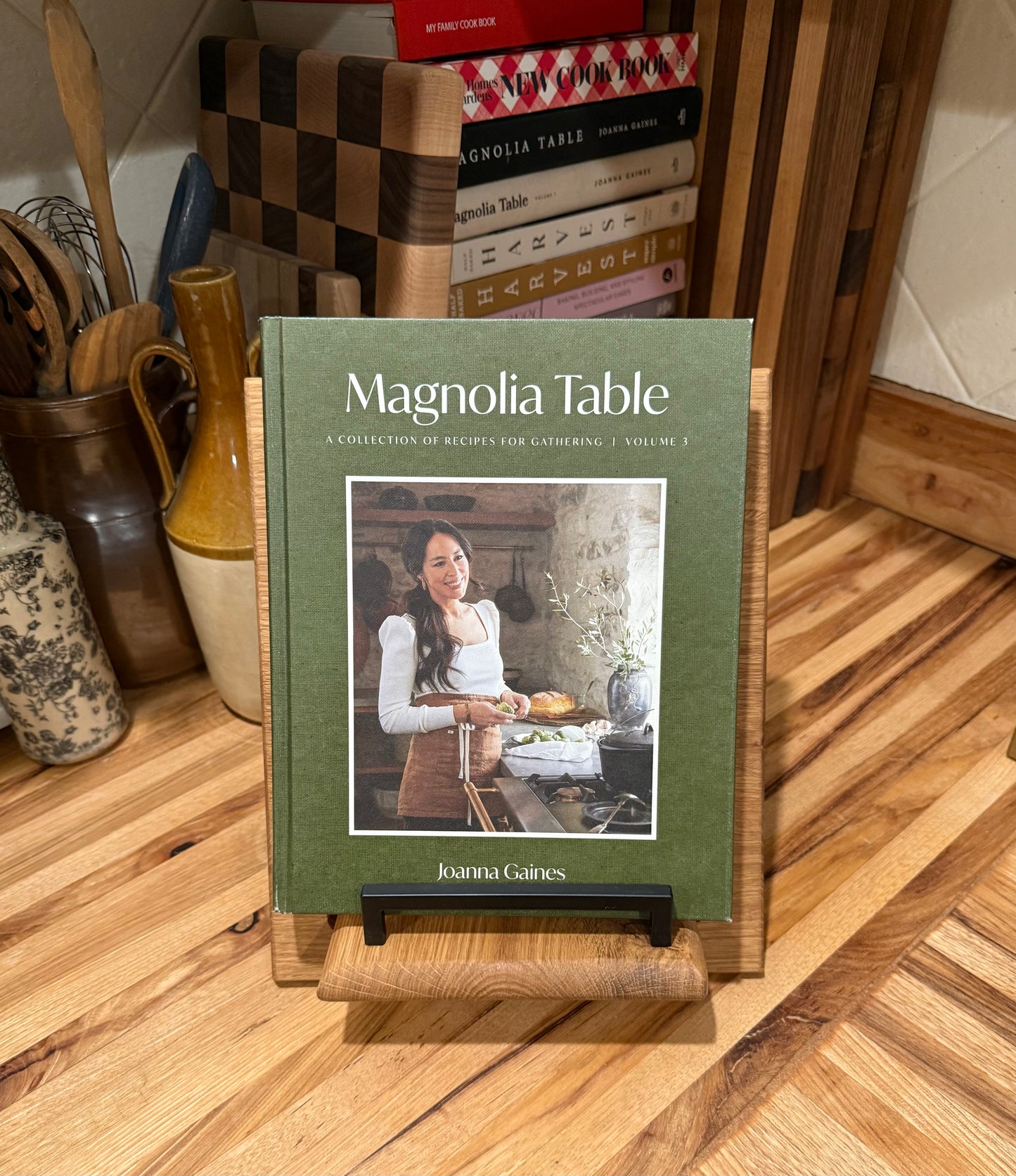 Rustic White Oak Cookbook Holder