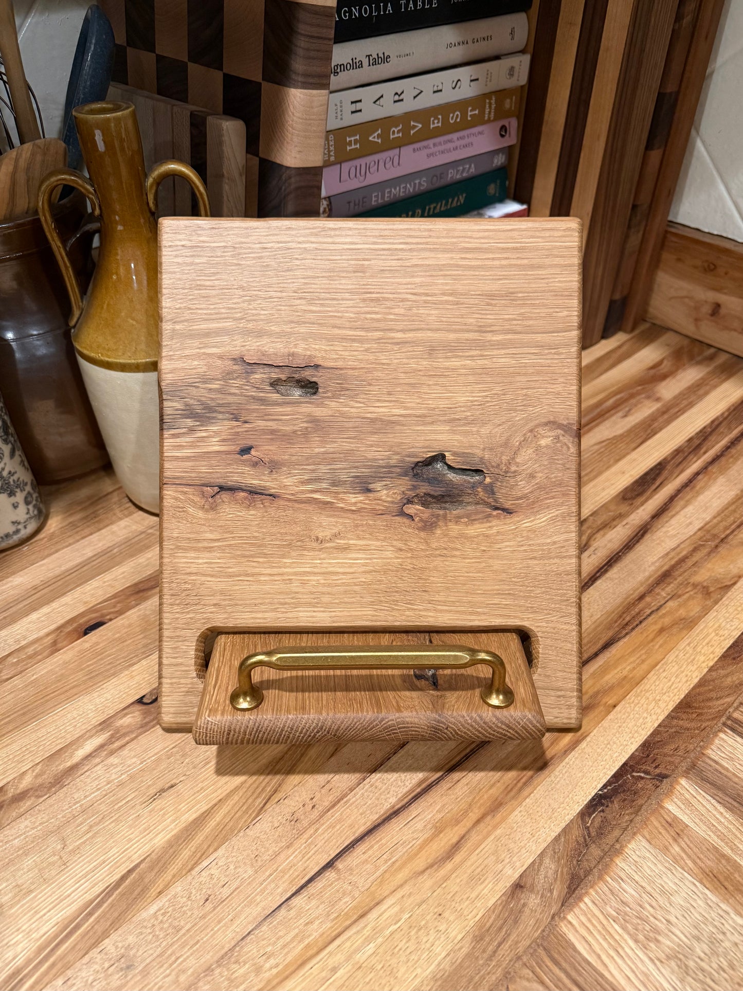 Rustic White Oak Cookbook Holder
