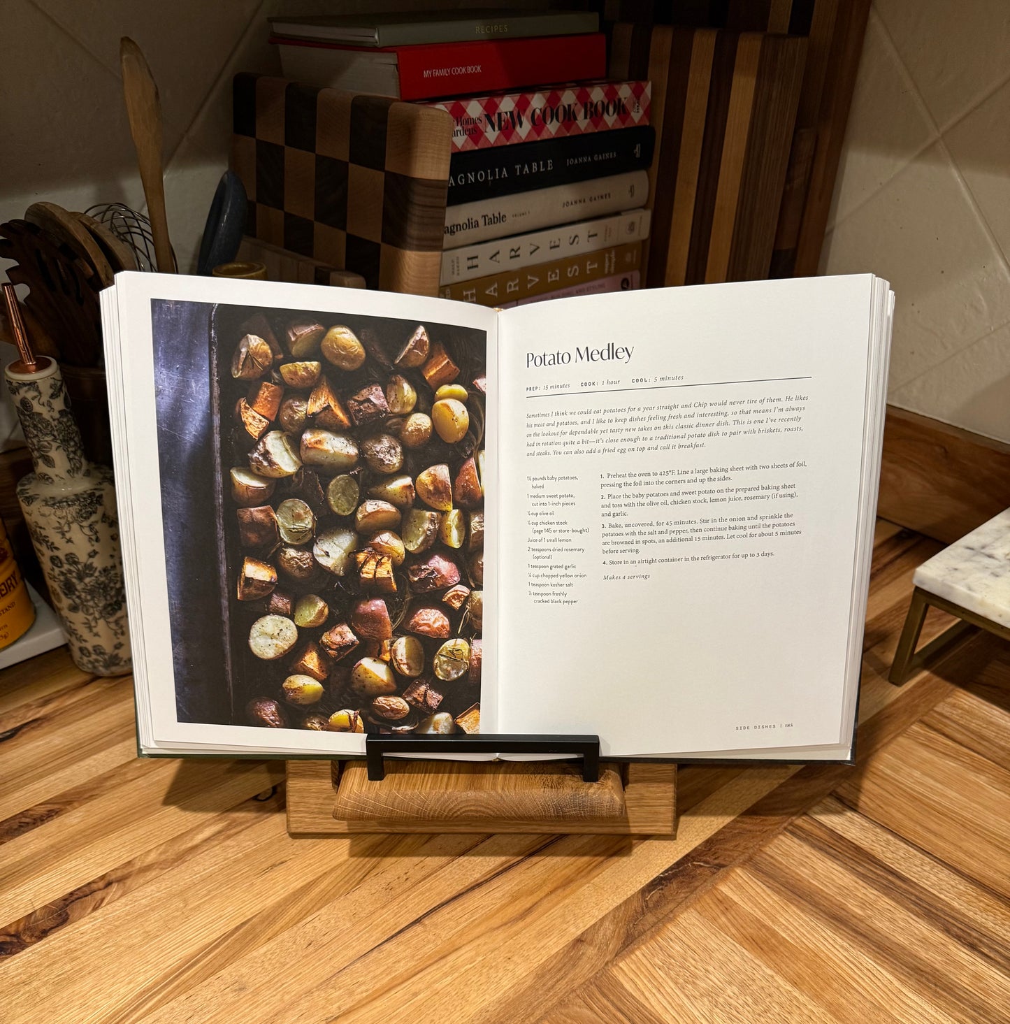 Rustic White Oak Cookbook Holder