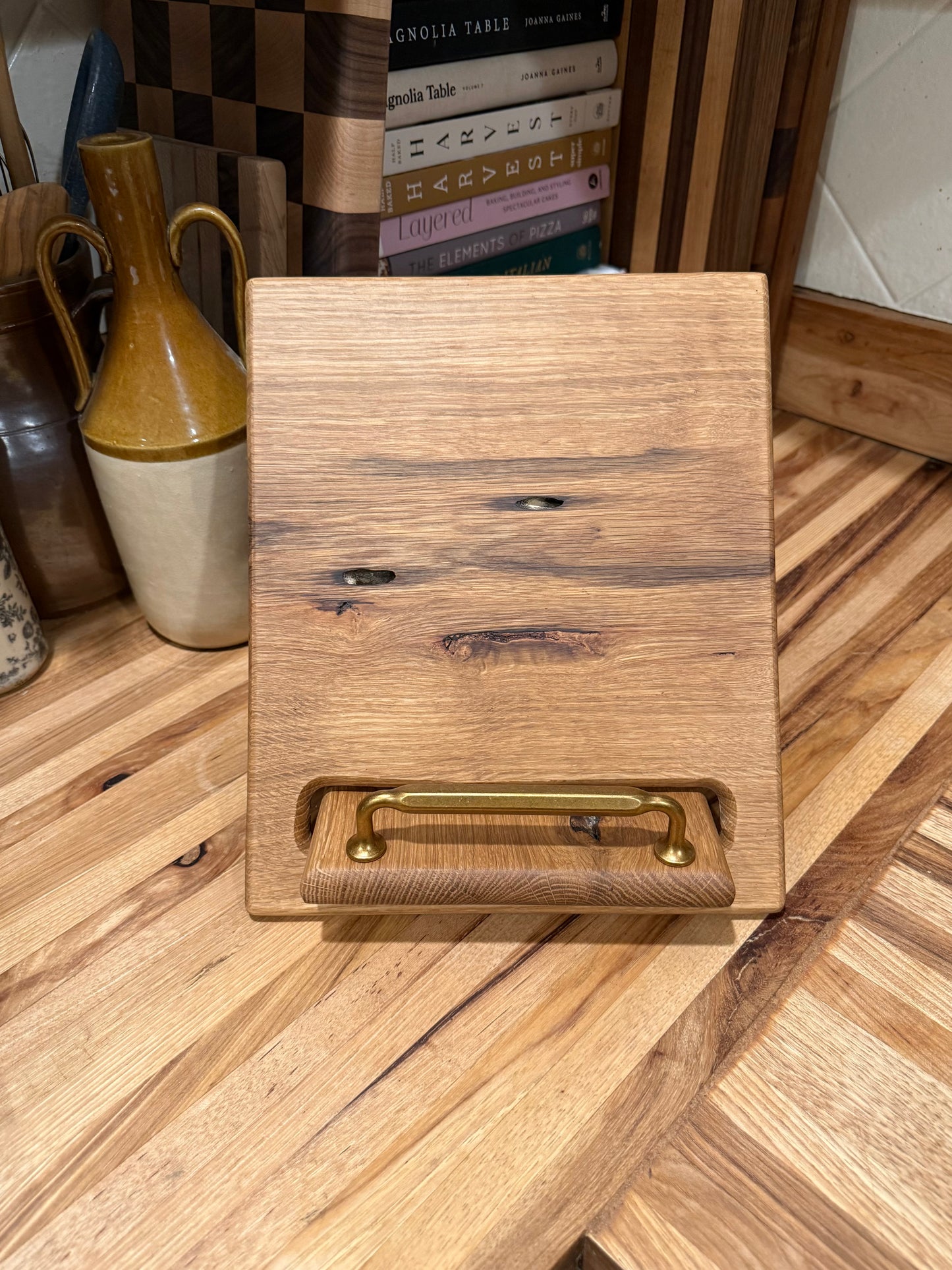 Rustic White Oak Cookbook Holder