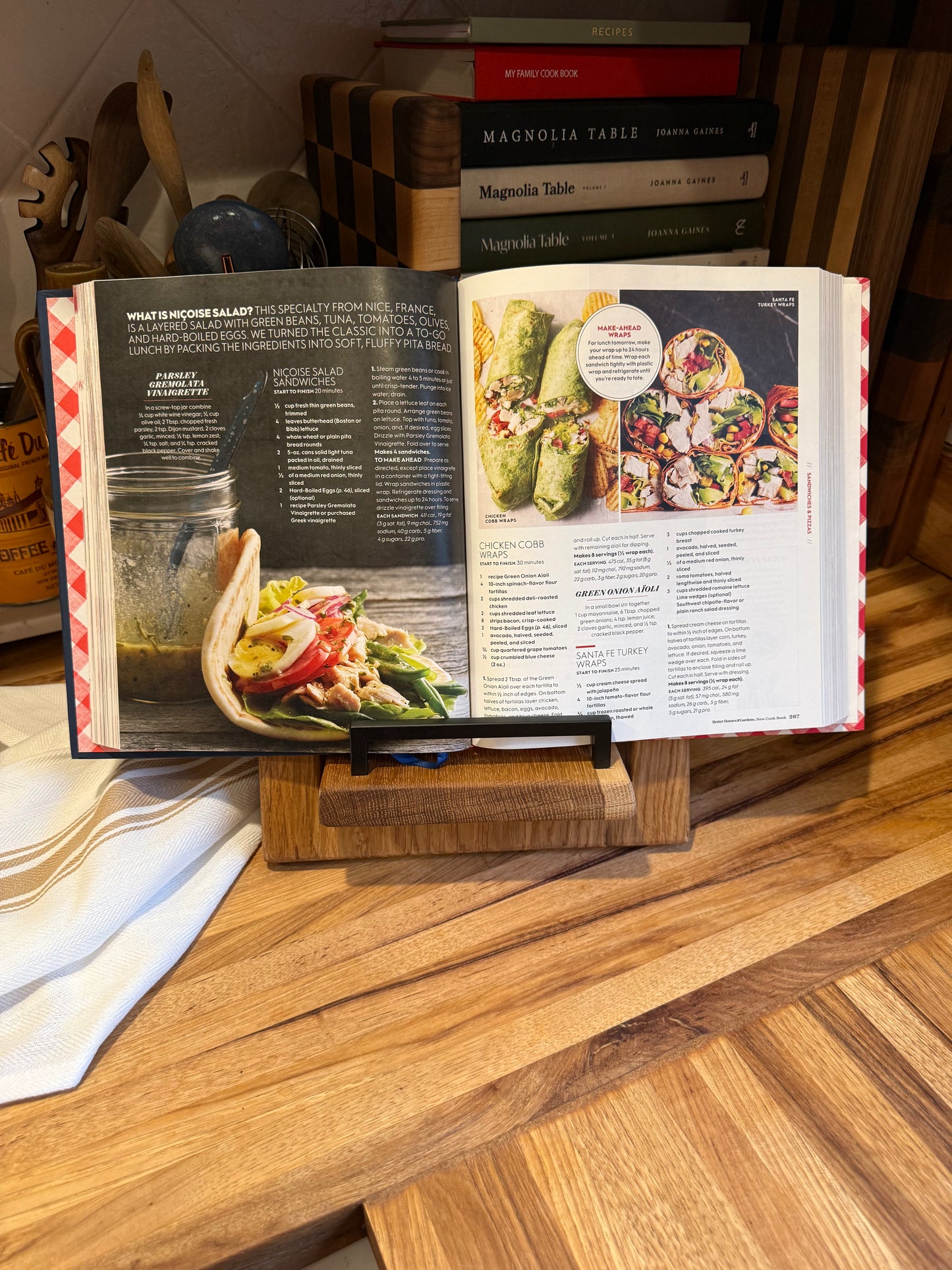 Rustic White Oak Cookbook Holder