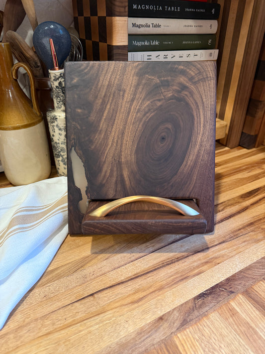 Epoxy Walnut Cookbook Holder