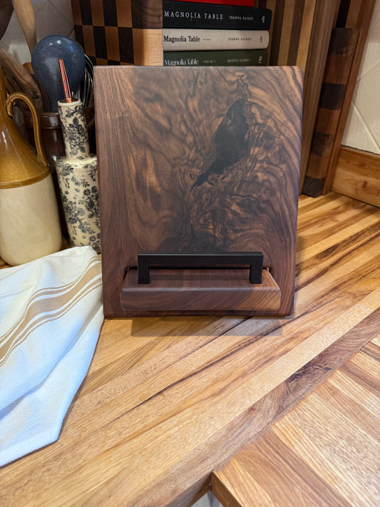 Epoxy Walnut Cookbook Holder