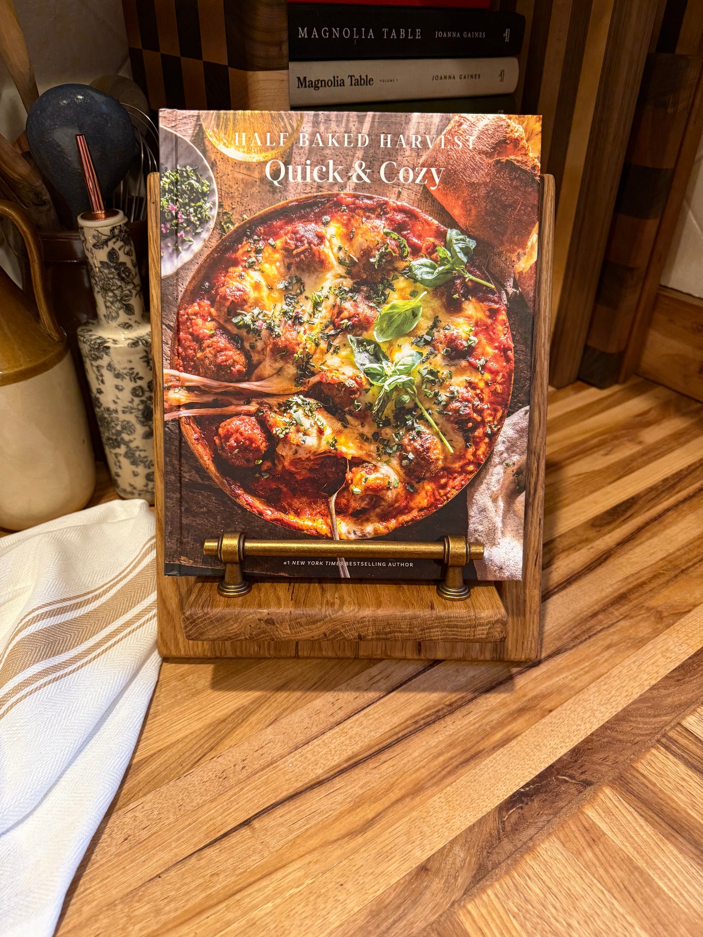 Rustic White Oak Cookbook Holder