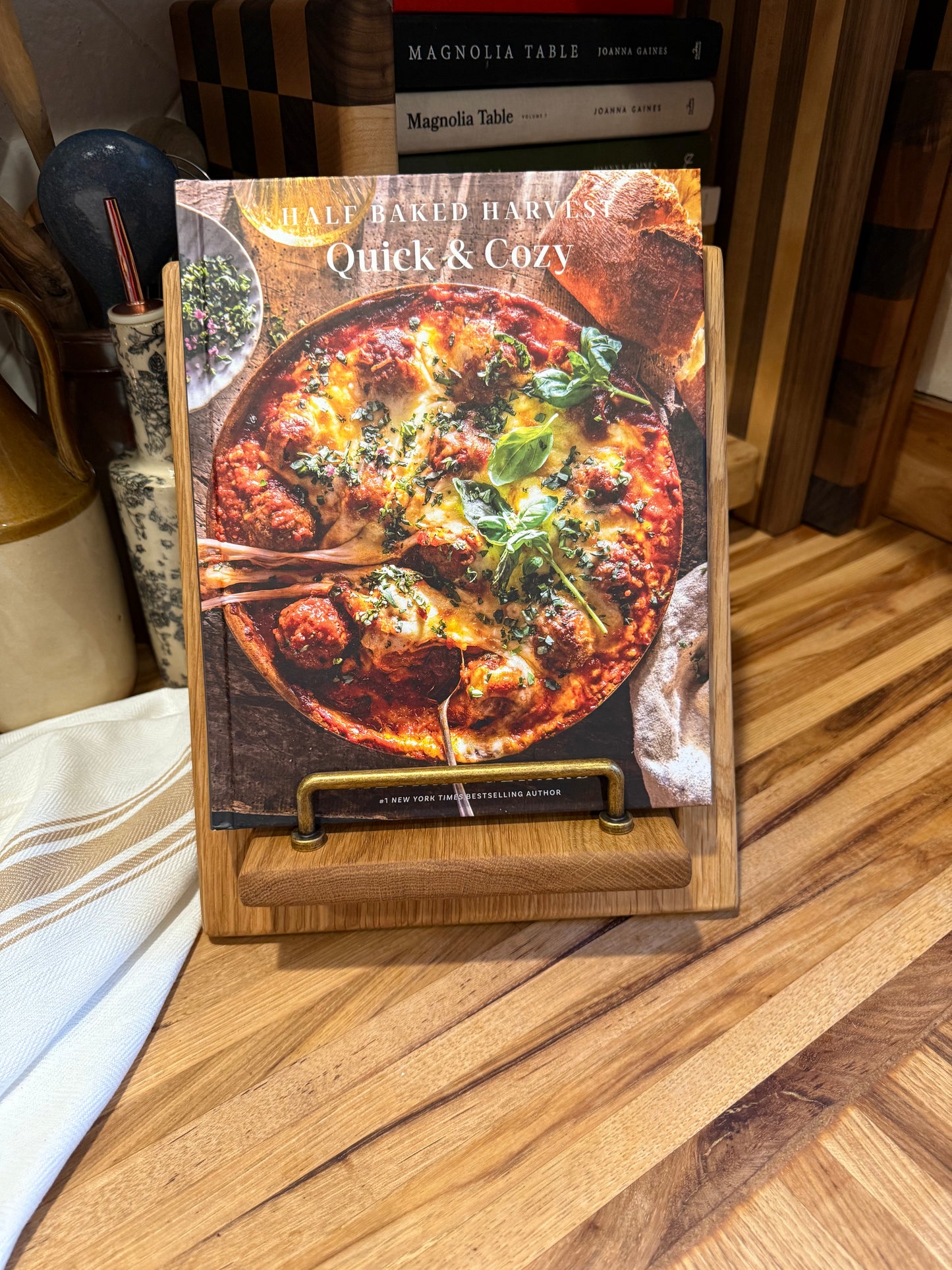 Paneled White Oak Cookbook Holder