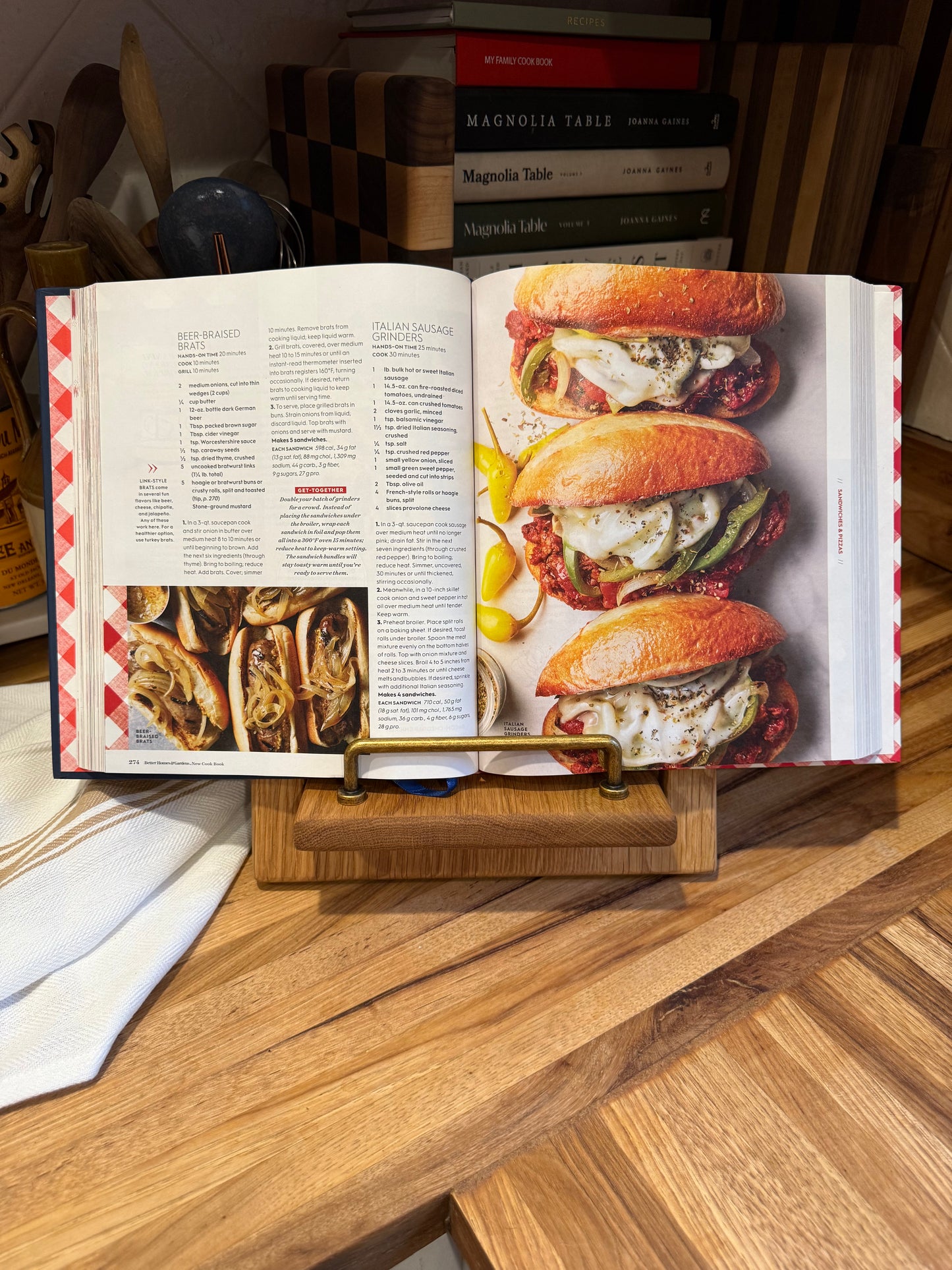 Paneled White Oak Cookbook Holder