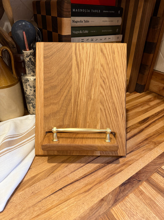 Paneled White Oak Cookbook Holder