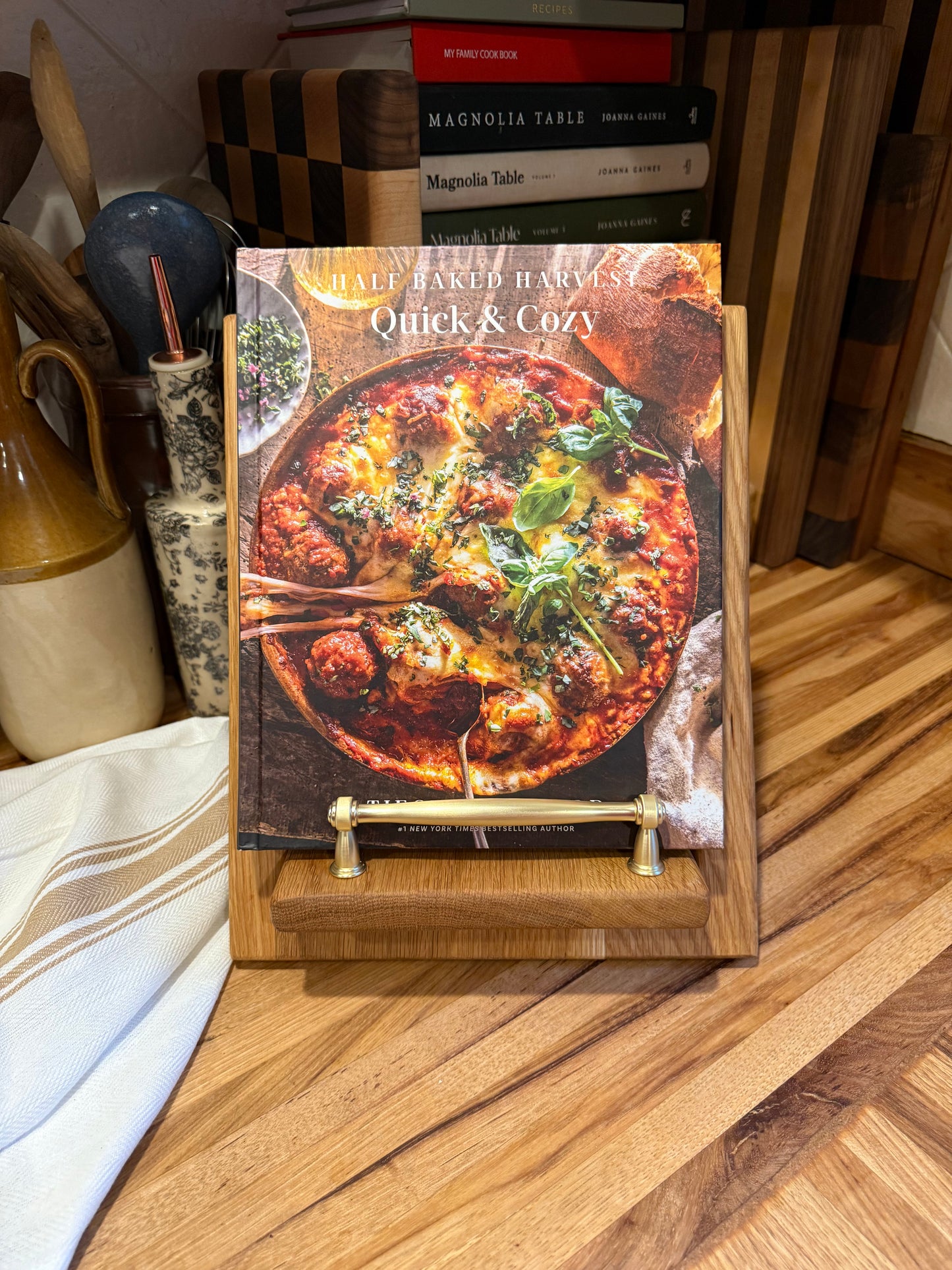 Paneled White Oak Cookbook Holder