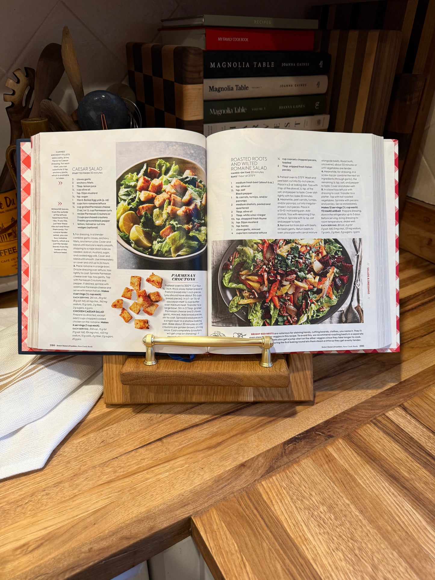 Paneled White Oak Cookbook Holder