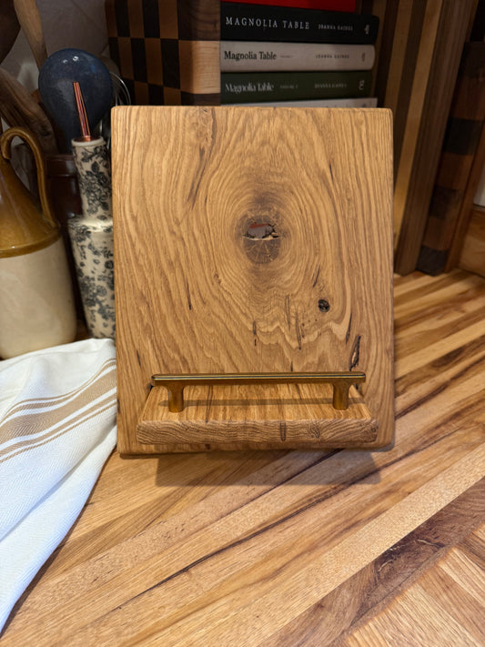 Rustic White Oak Cookbook Holder