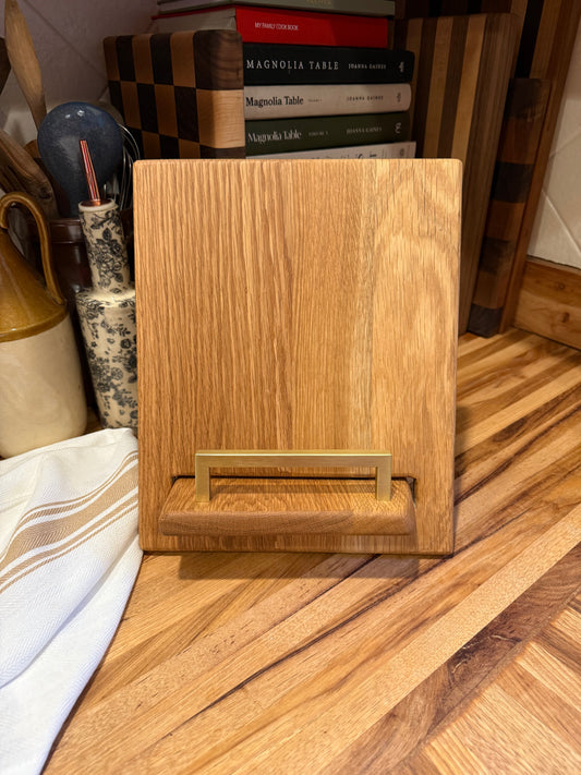 Paneled White Oak Cookbook Holder