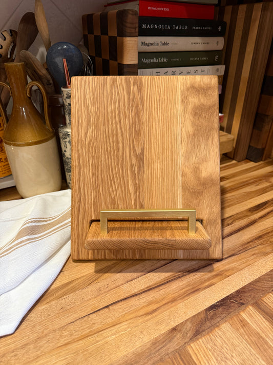 Paneled White Oak Cookbook Holder