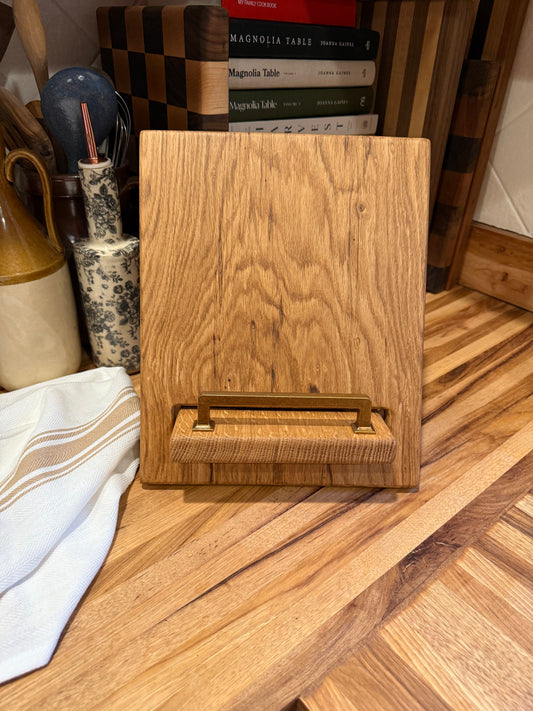 Rustic White Oak Cookbook Holder