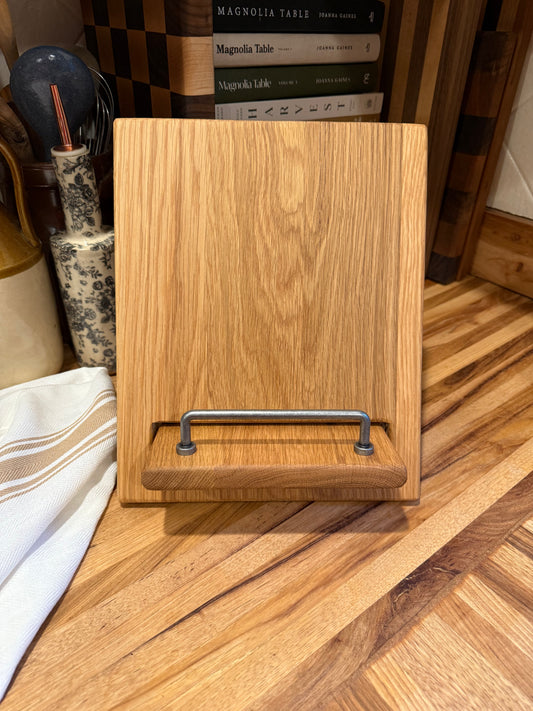 Paneled White Oak Cookbook Holder