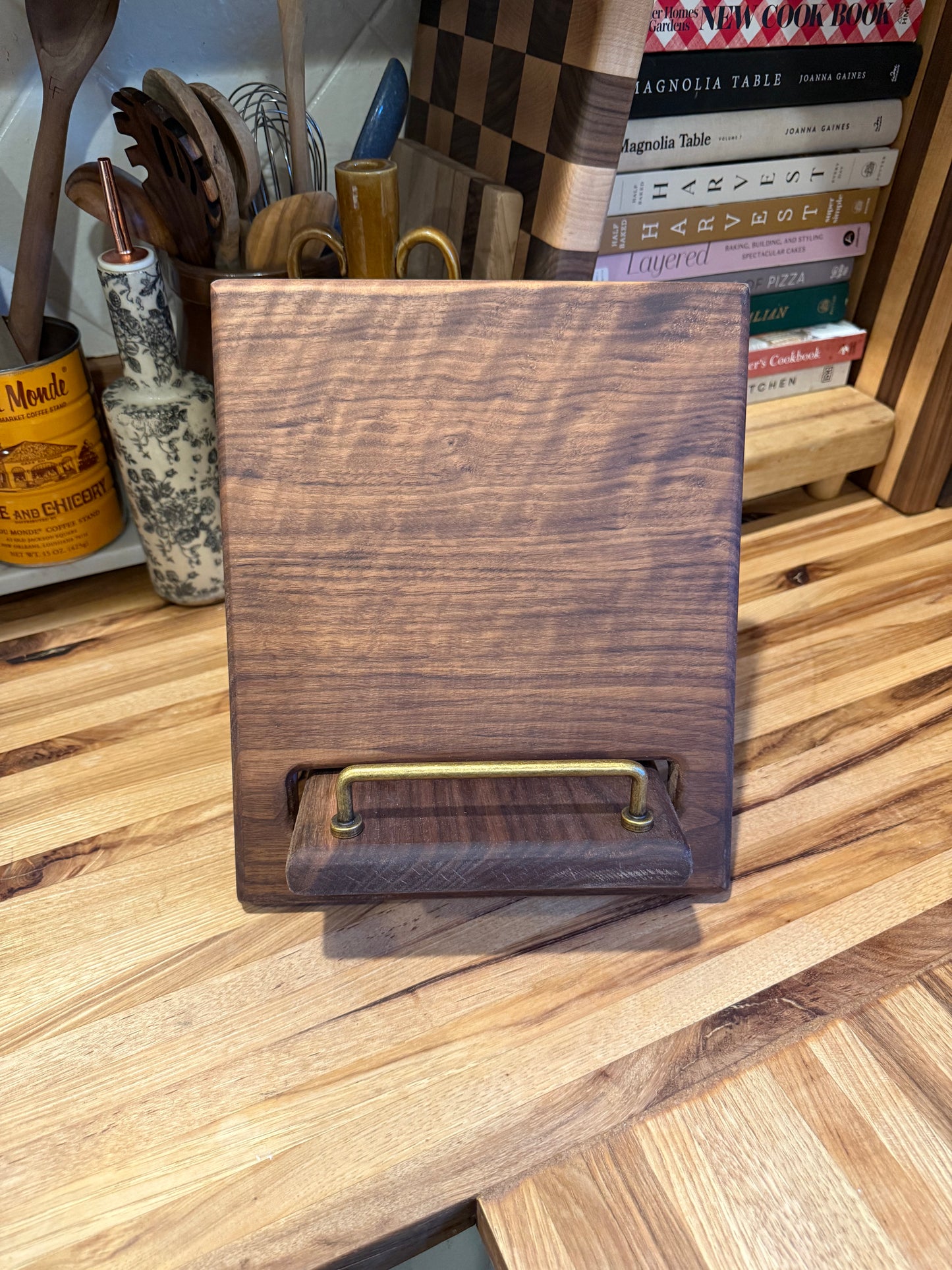 Figured Walnut Cookbook Holder